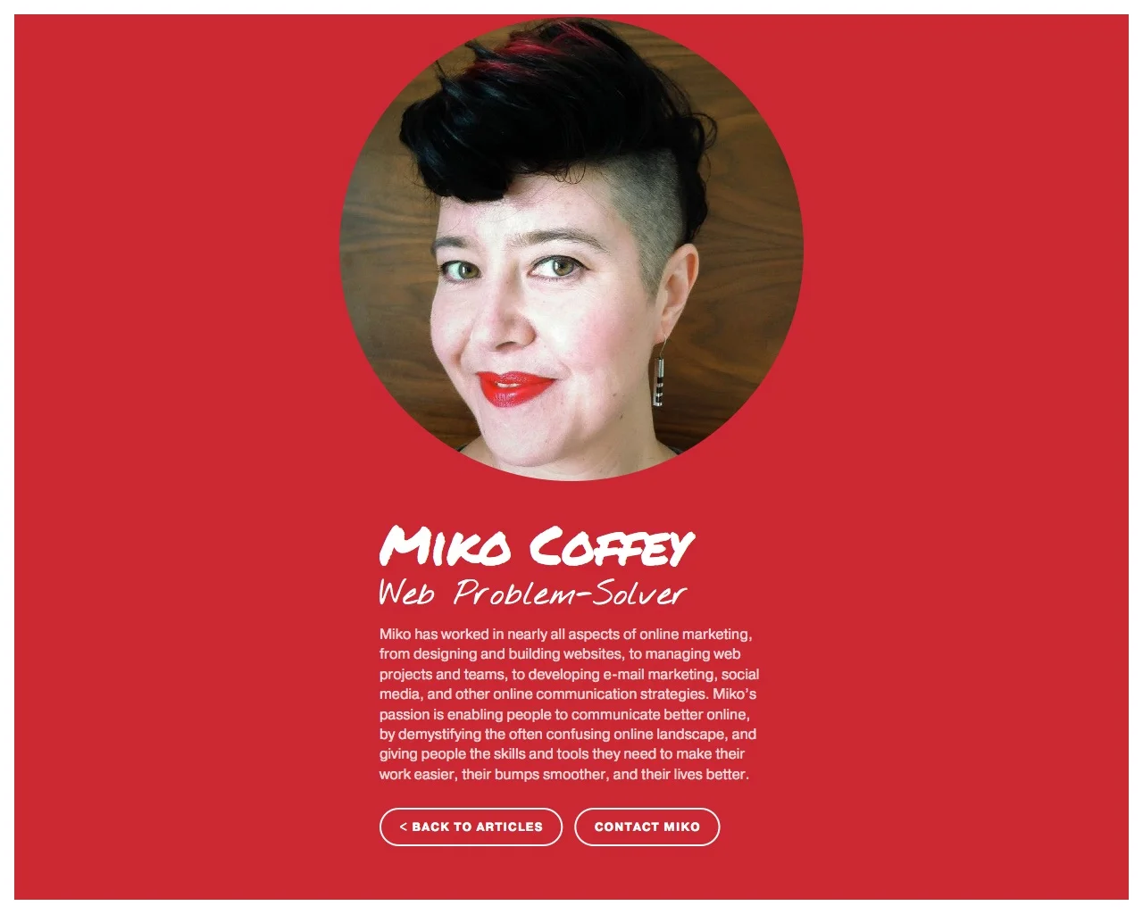 Example of Cover Page as profile