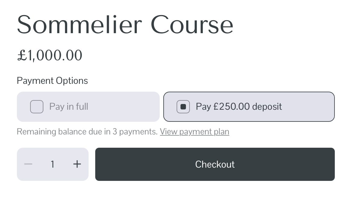 Checkout showing a 4-installment payment plan