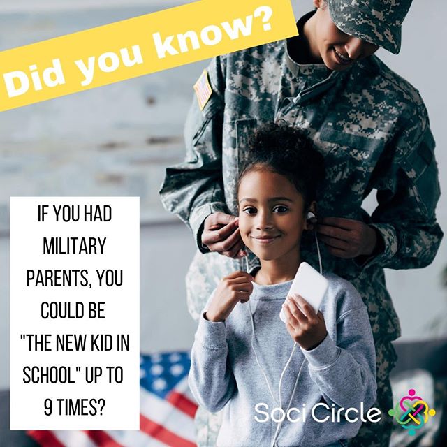 Did you know? There are more than 2 million children in US classrooms whose parents are in the military 🇺🇸, and they move an average of 6-9 times during their school years. 📦📦📦⁠
⁠
This can lead to elevated anxiety, and social/emotional challenge