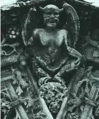 A Baphomet-like figure on the Notre-Dame-de-Paris Cathedral, which was originally built by the Knights Templar.