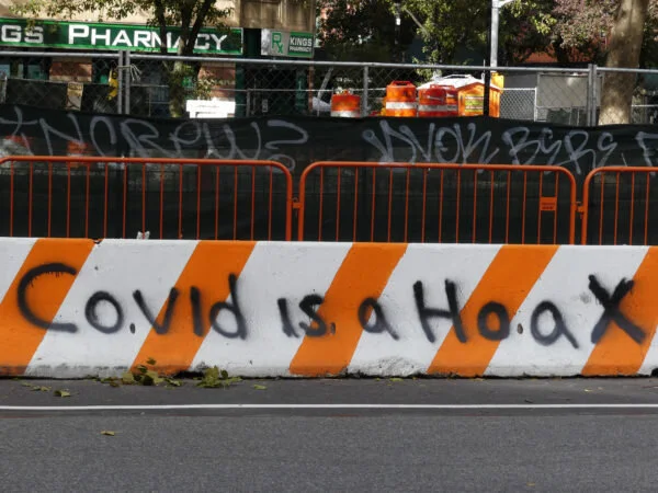 November 2, 2020, New York, New York, USA: COVID is a hoax. (Credit Image: © John Marshall Mantel / ZUMA Wire)