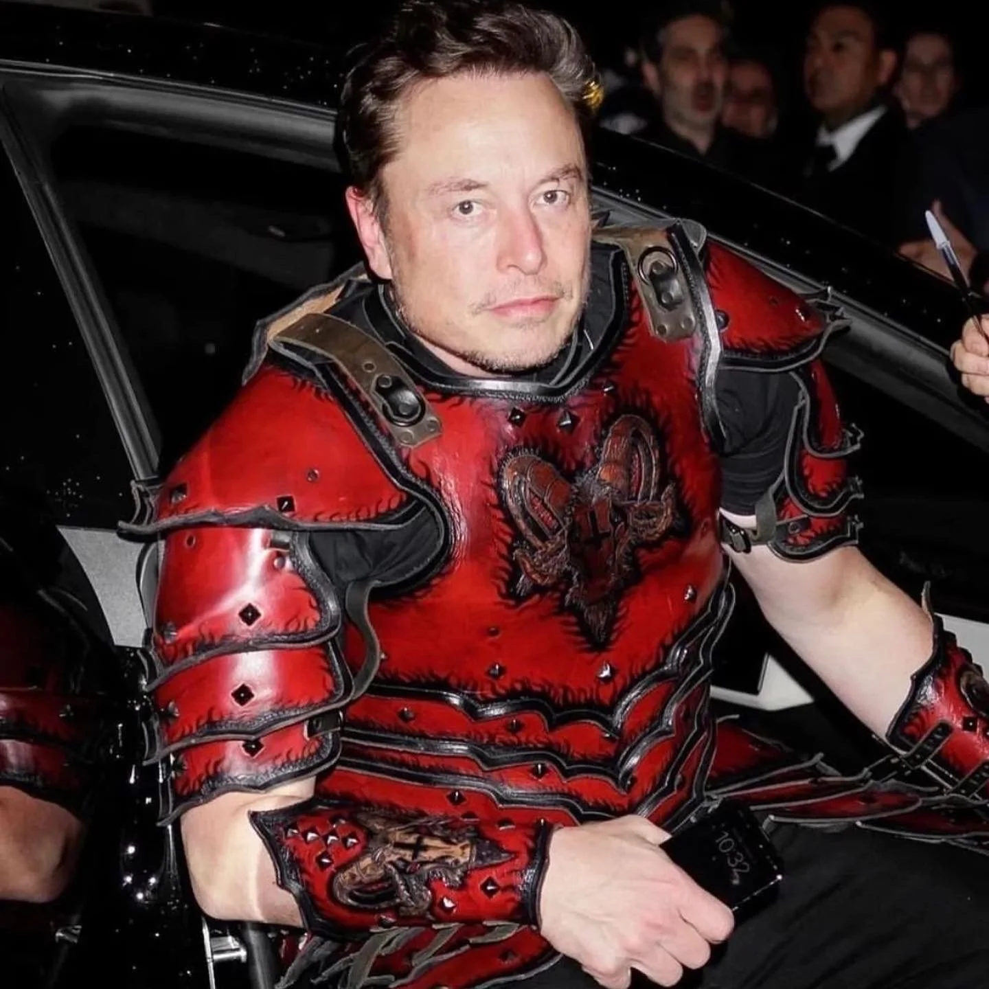 Elon Musk Trolls in Baphomet Warrior Costume For Halloween Party