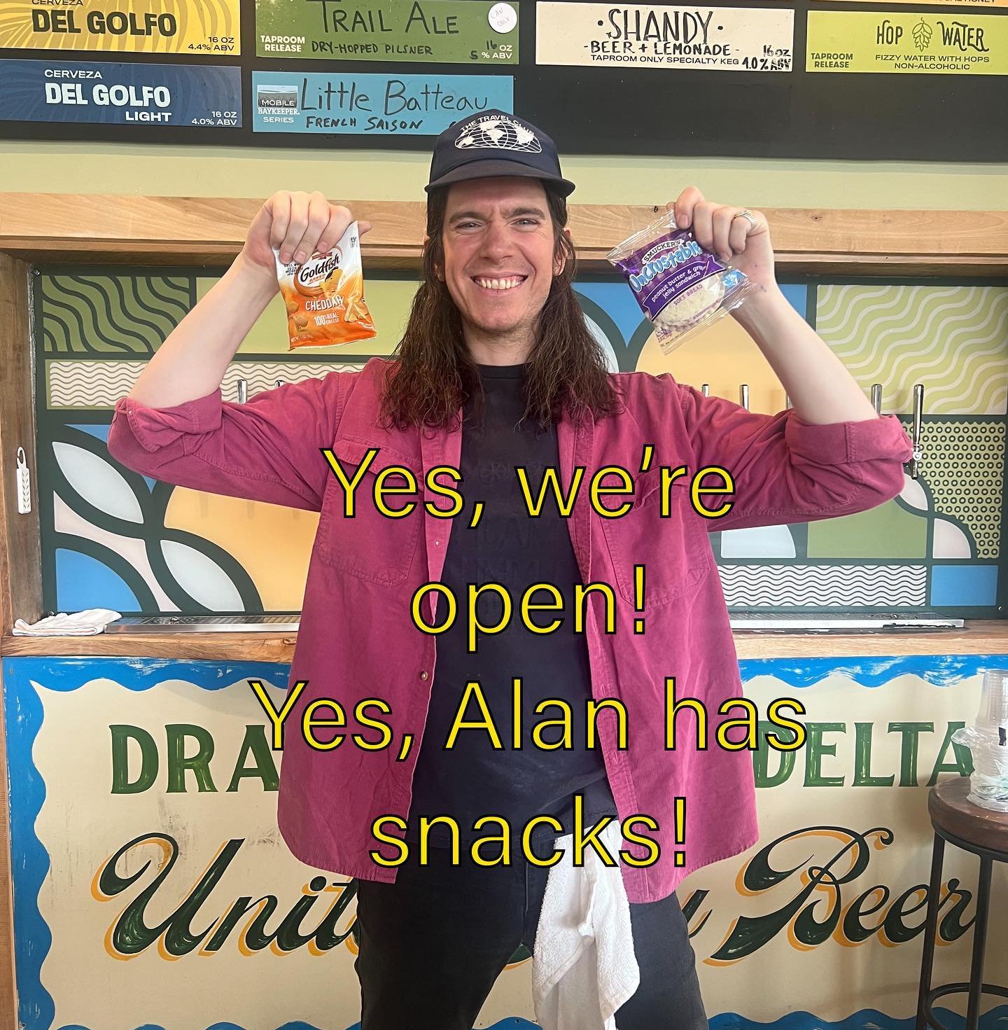 Don&rsquo;t let a little rain ruin your After School Snacks with Alan! 

Yes, we&rsquo;re open! Yes, Alan has snacks! 

Todays menu is:

Uncrustables
Goldfish Crackers
Gushers