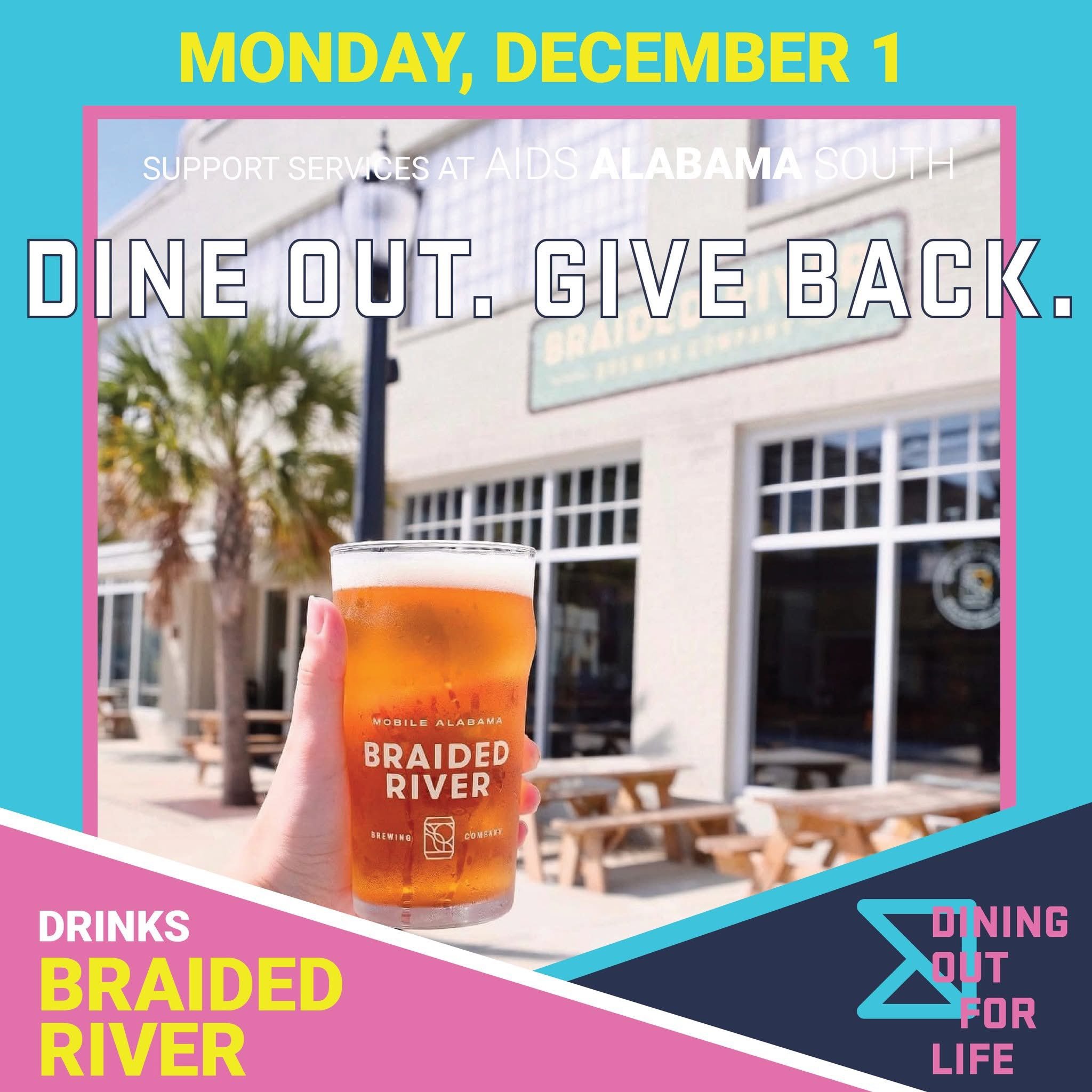 Today, Dec. 1, is World AIDS Day, and we're giving back through Dining Out For Life!

Come by for a pint, and a portion of your bill will be donated directly to support @aids.al.south's vital programs. 

@breadbybeck will also be here, from 5-8 p.m.,