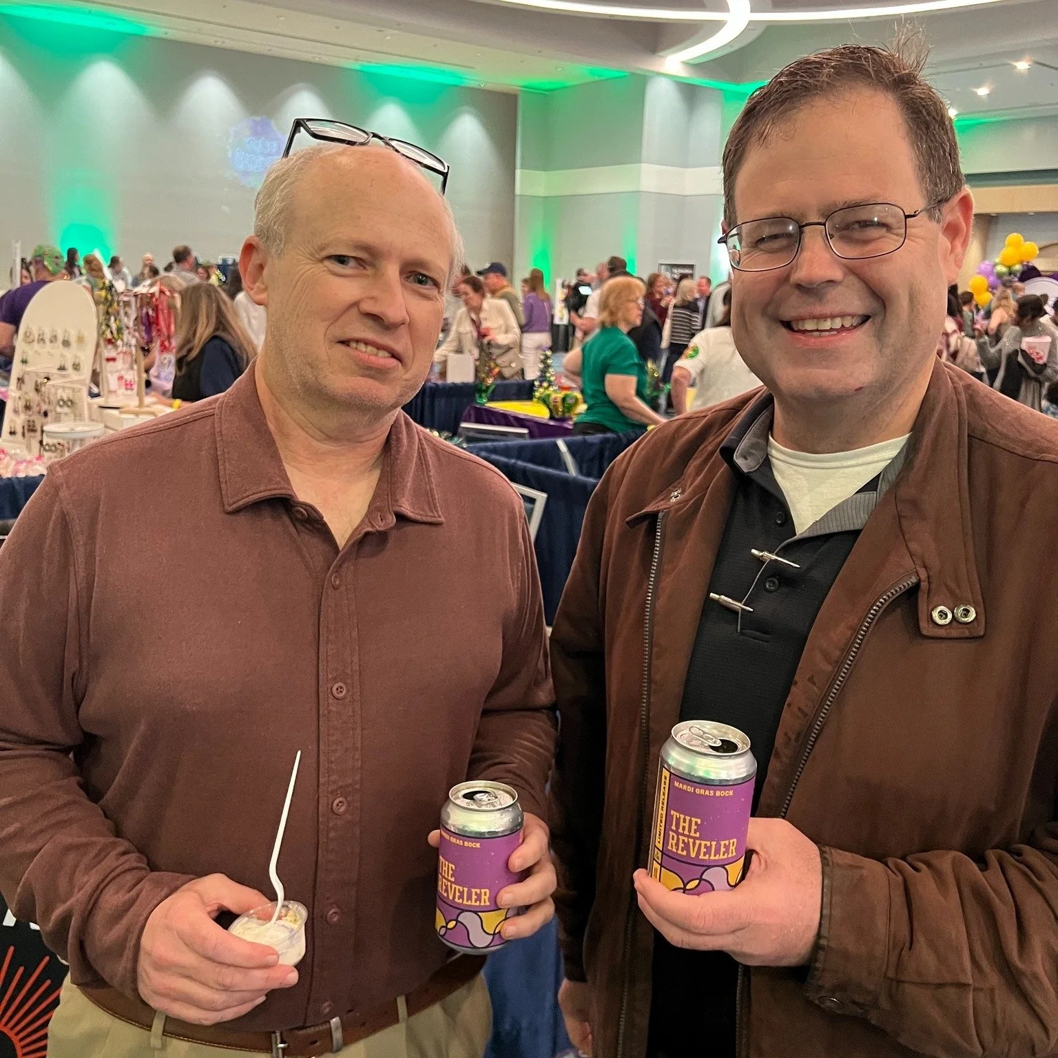 A few weeks ago, we gave the winners of our Wednesday night trivia free tickets to the @kingcakeoff. 
 
We ran into those winners at the King Cake-off this past Friday, enjoying some cake and a couple of cans of Braided River beer! 

For a chance to 