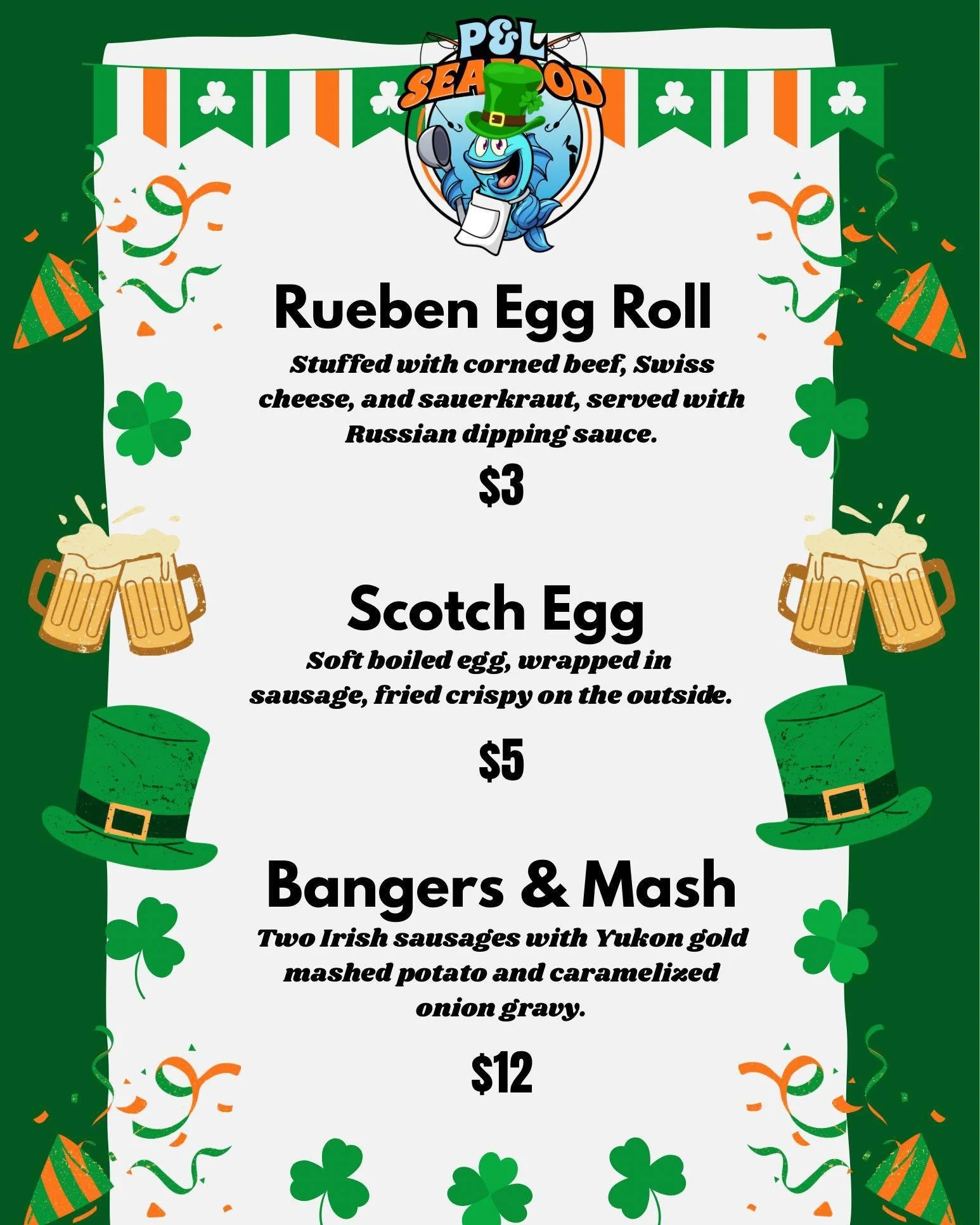 TOMORROW: Celebrate the Irish season with Mobile's own @friendlysonsmobile!

On Sunday, March 8, starting at 3 p.m., you can expect: 
🎻 Live Irish music from Tipsy Manatee, 4-7 p.m.
🐟 Fun Irish-inspired foods like reuben egg rolls, Scotch eggs and 