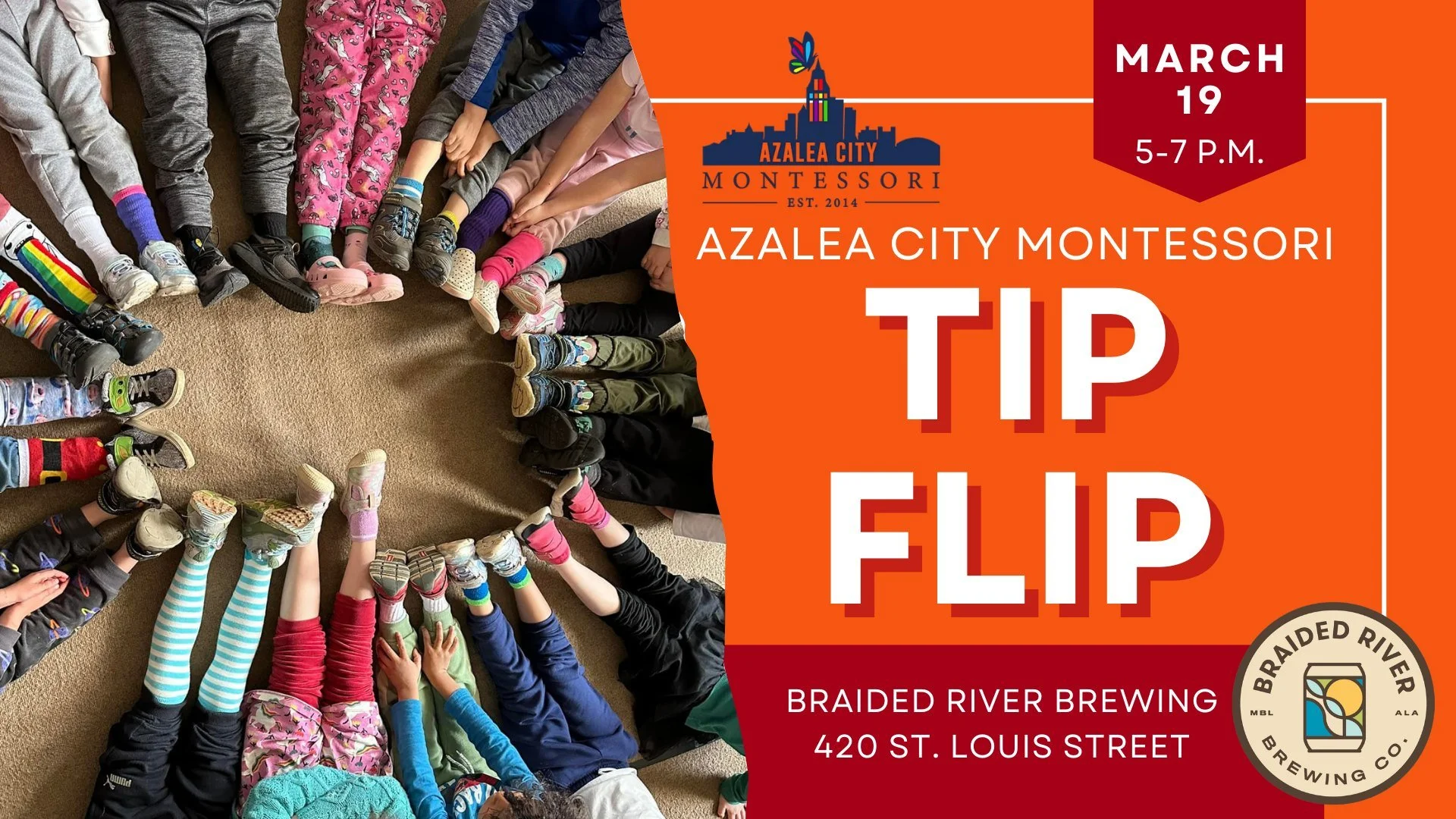 Join us in the taproom on Thursday, March 19, 5-7 p.m., for a tip flip benefitting @azaleacitymontessori!

During this family-friendly fundraiser, all tips at the brewery will be donated directly to the elementary school.

Parent and teacher voluntee