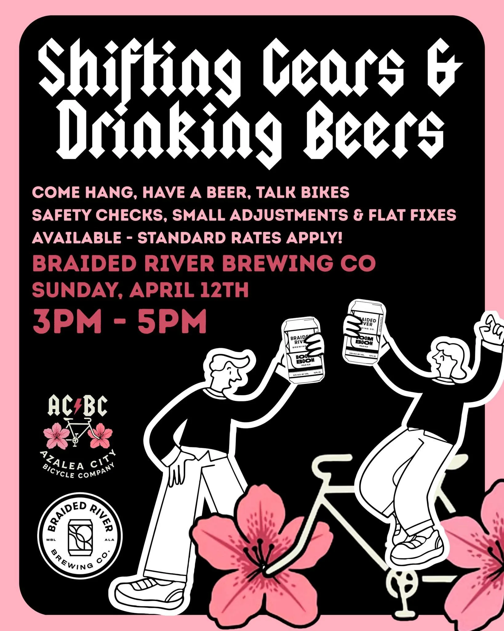 TODAY, Sunday, April 12: Did you just pull your bike out of the shed? 

Come by the taproom from 3-5 p.m. to get it checked out by @acbcmobile! They'll be providing safety reviews, small adjustments and flat fixes 🚴&zwj;♀️ And we'll have the cold dr