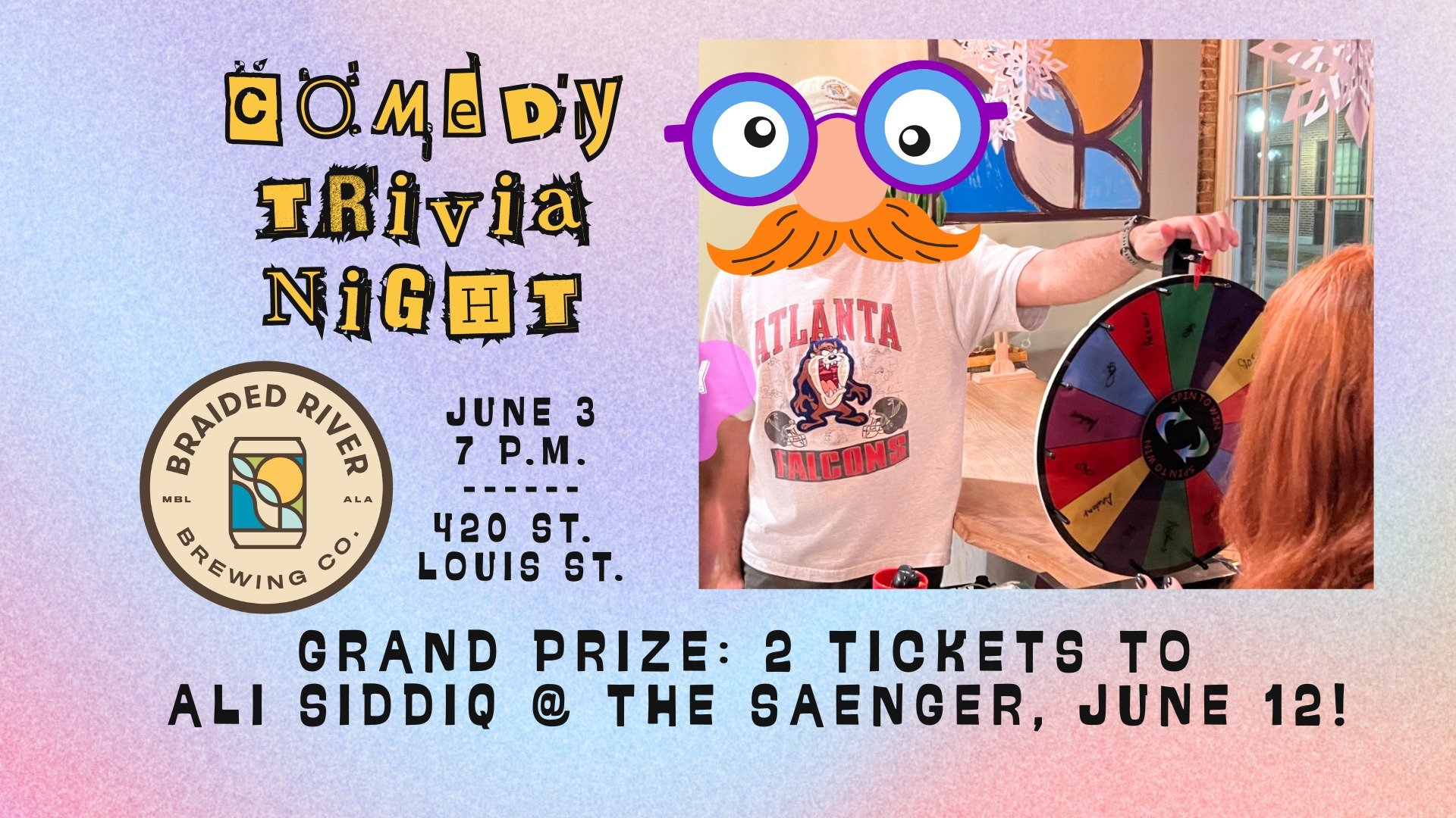 ATTN: COMEDY BUFFS

Do you know rom-coms like the back of your hand? Can you sing every sitcom's opening theme song?

Next Wednesday, June 3, is your time to shine! We're hosting comedy-themed trivia in the taproom starting at 7 p.m. 

And the grand 