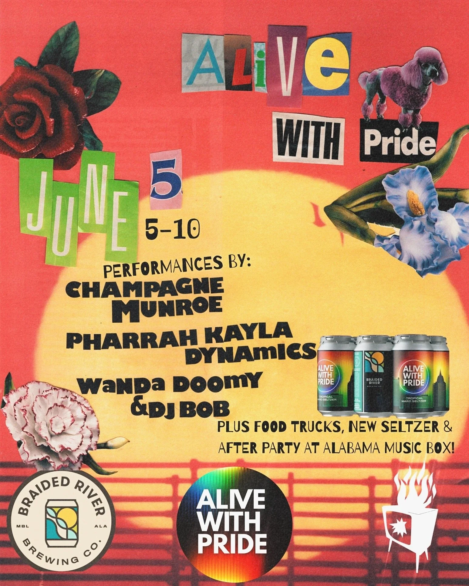 FRIDAY, JUNE 5:

We are so excited to host the official Alive with Pride kick-off party! 

We'll have:
- Our first-ever canned hard seltzer release
- Performers
- Food trucks
- Vendors
... and so much more!

Party with us from 5-10 p.m., and then hea