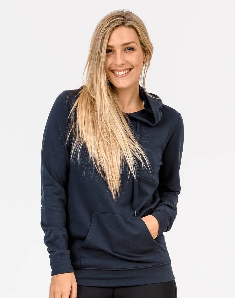 Cadenshae breastfeeding hoodie slate colour pocket