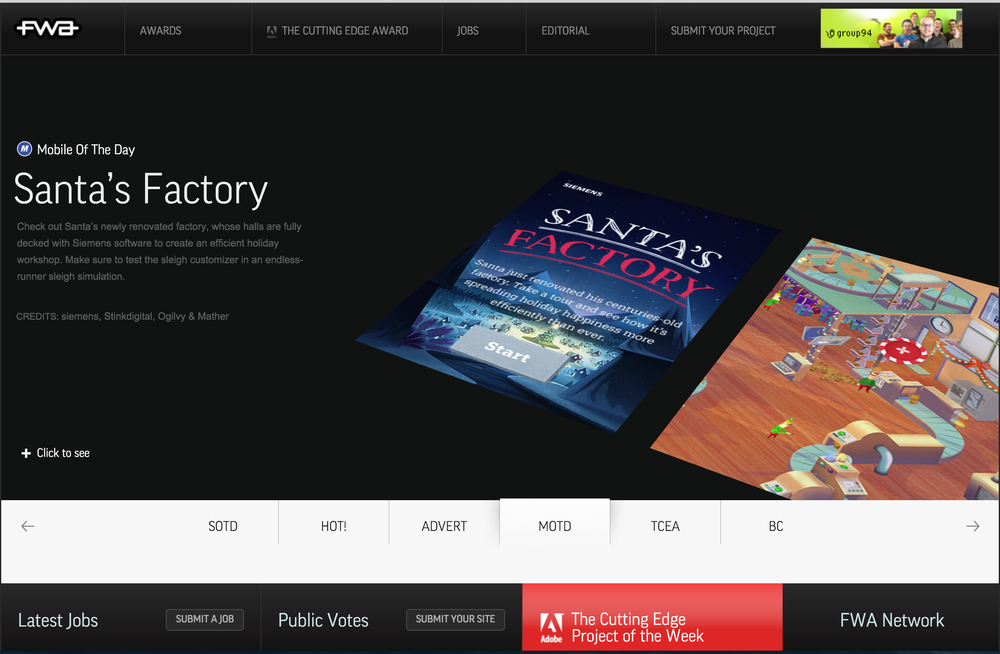 This campaign was also featured on the FWA.