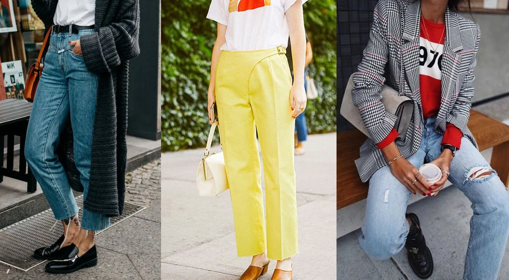 Cropped, colorful and distressed denim bottoms