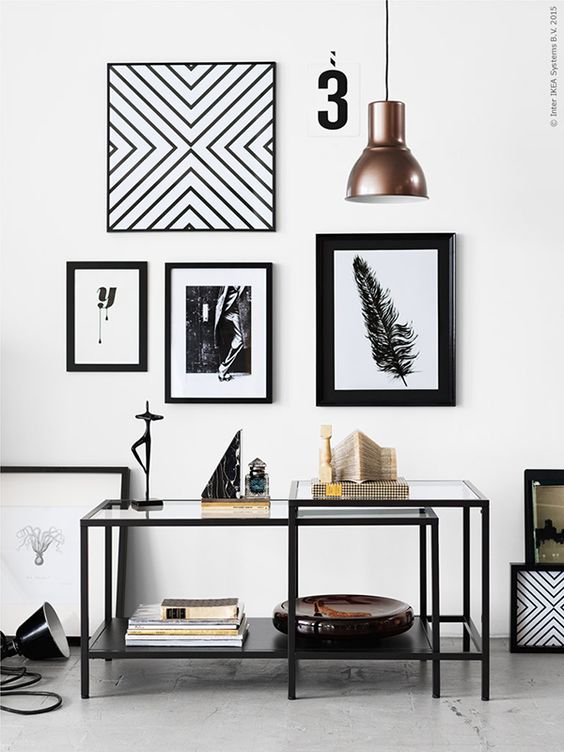 IKEA Nesting tables used to showcase your knick knacks and artwork; Image via IKEA & Pinterest