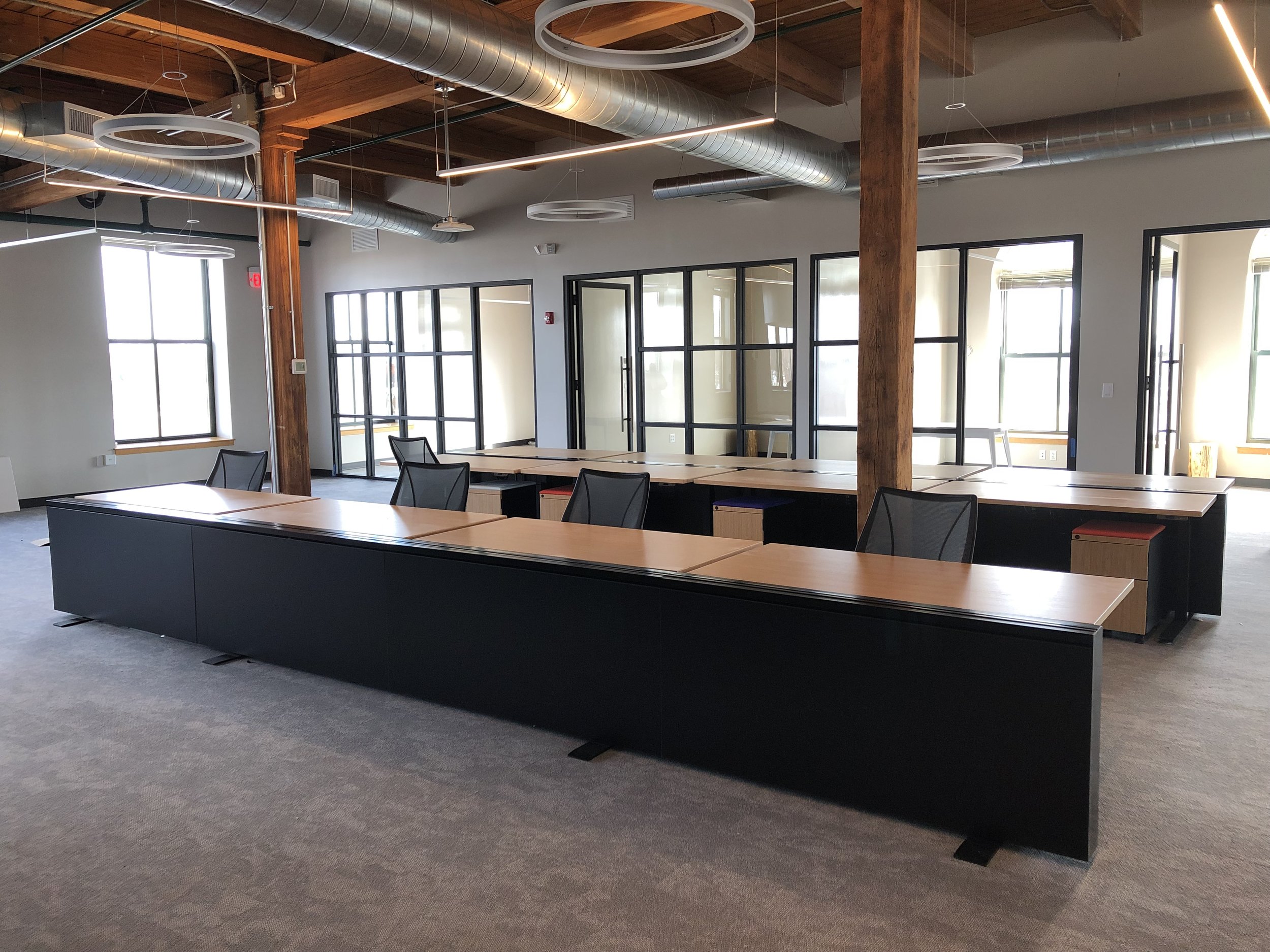 Open office benching work space