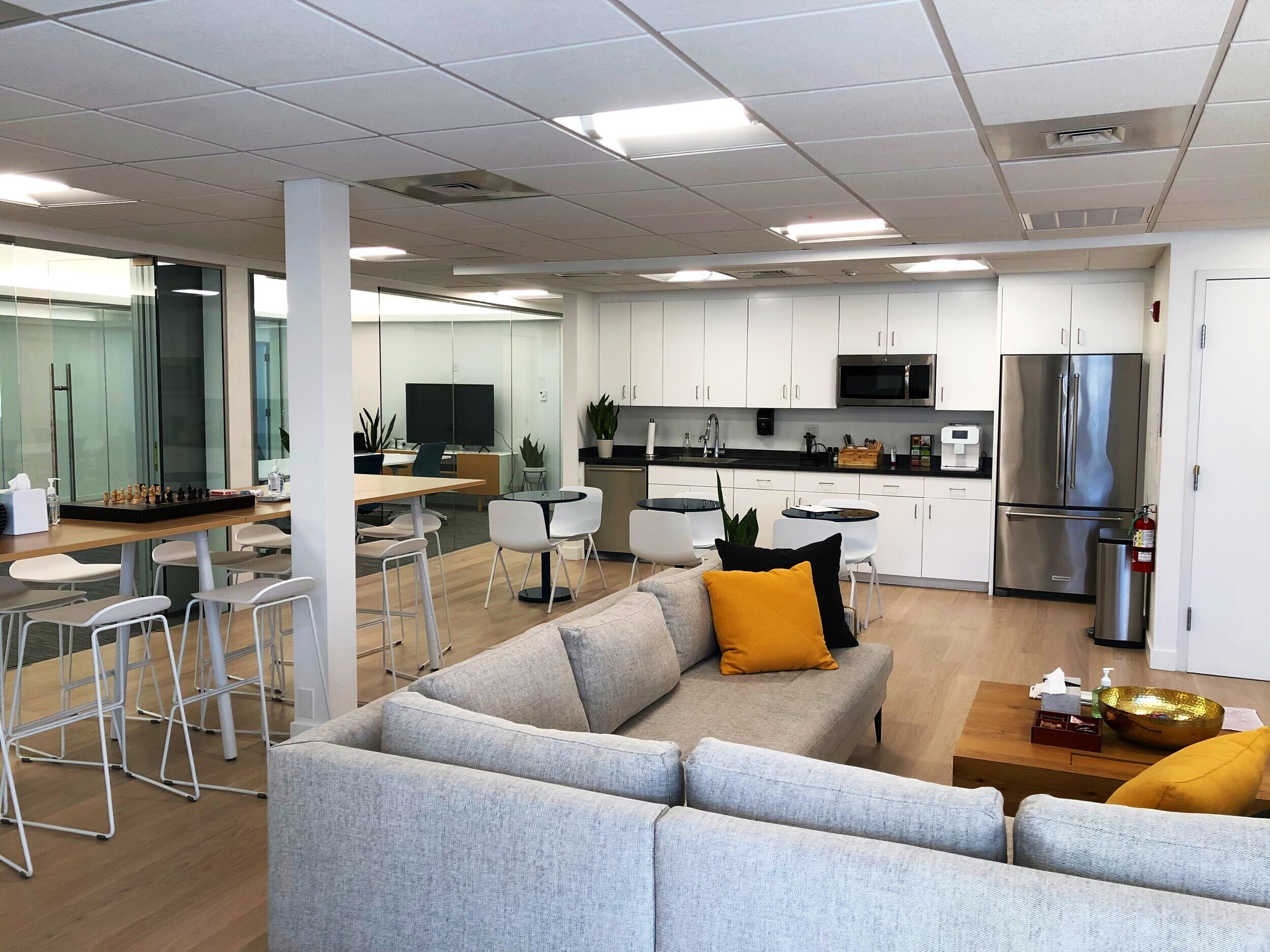  Many spaces that had been enclosed have now been opened to a common area that encourages interaction. 