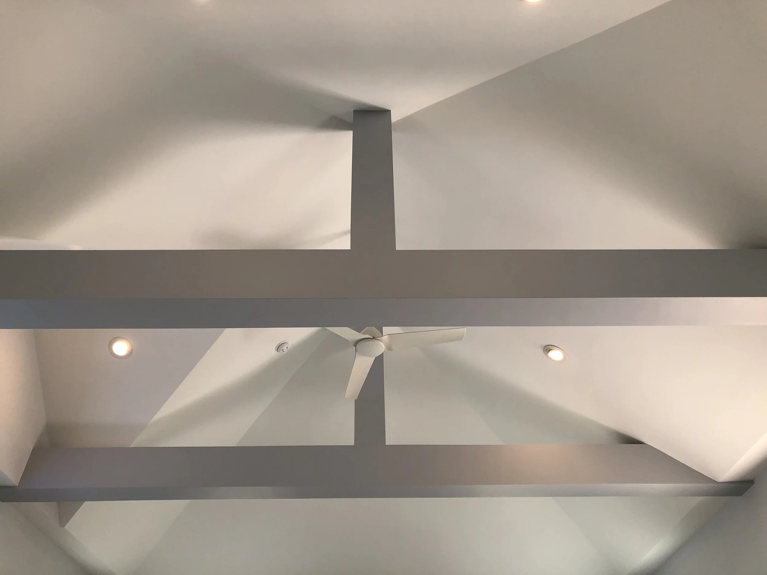 The ceiling has been raised to create a vaulted space, making the interior much more uplifting.