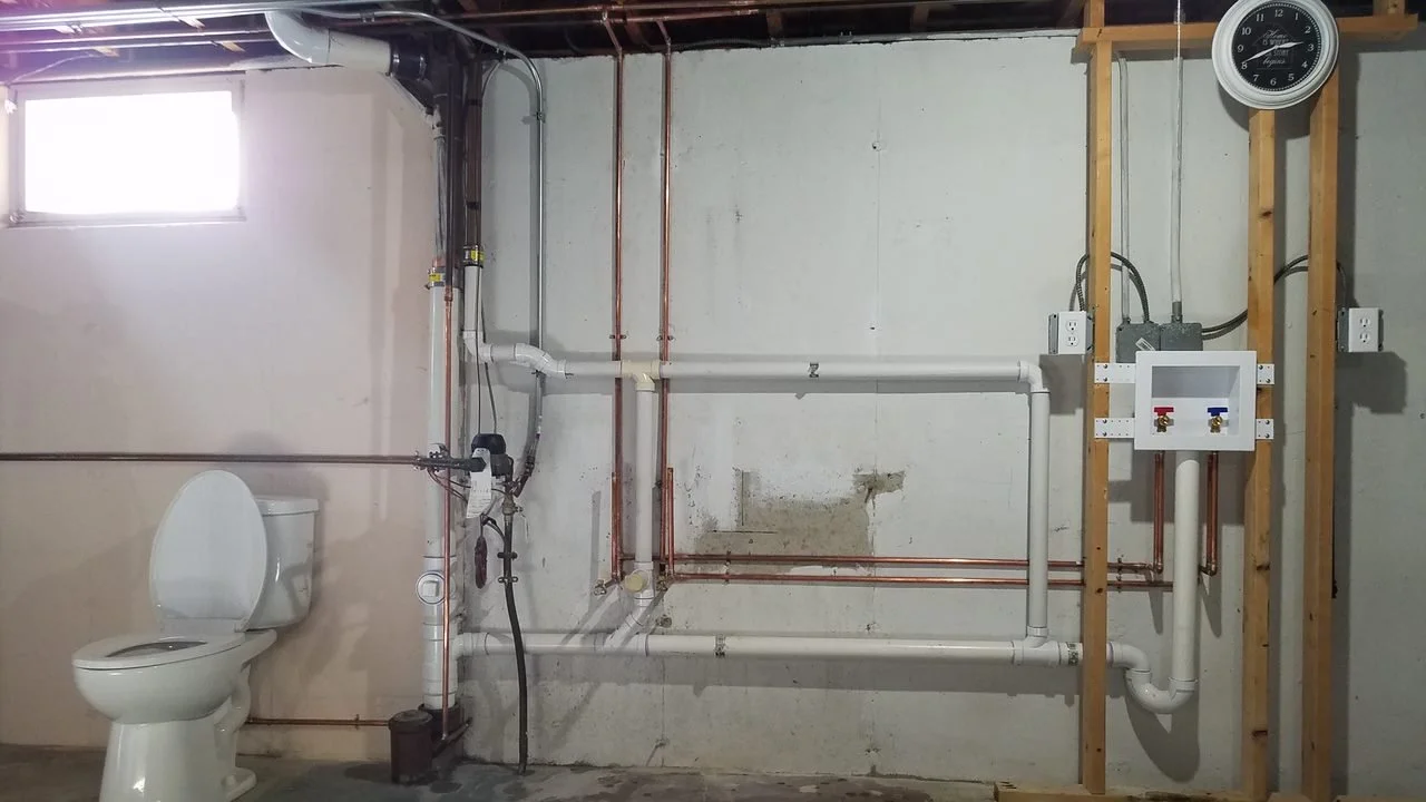 Laundry room and toilet rough