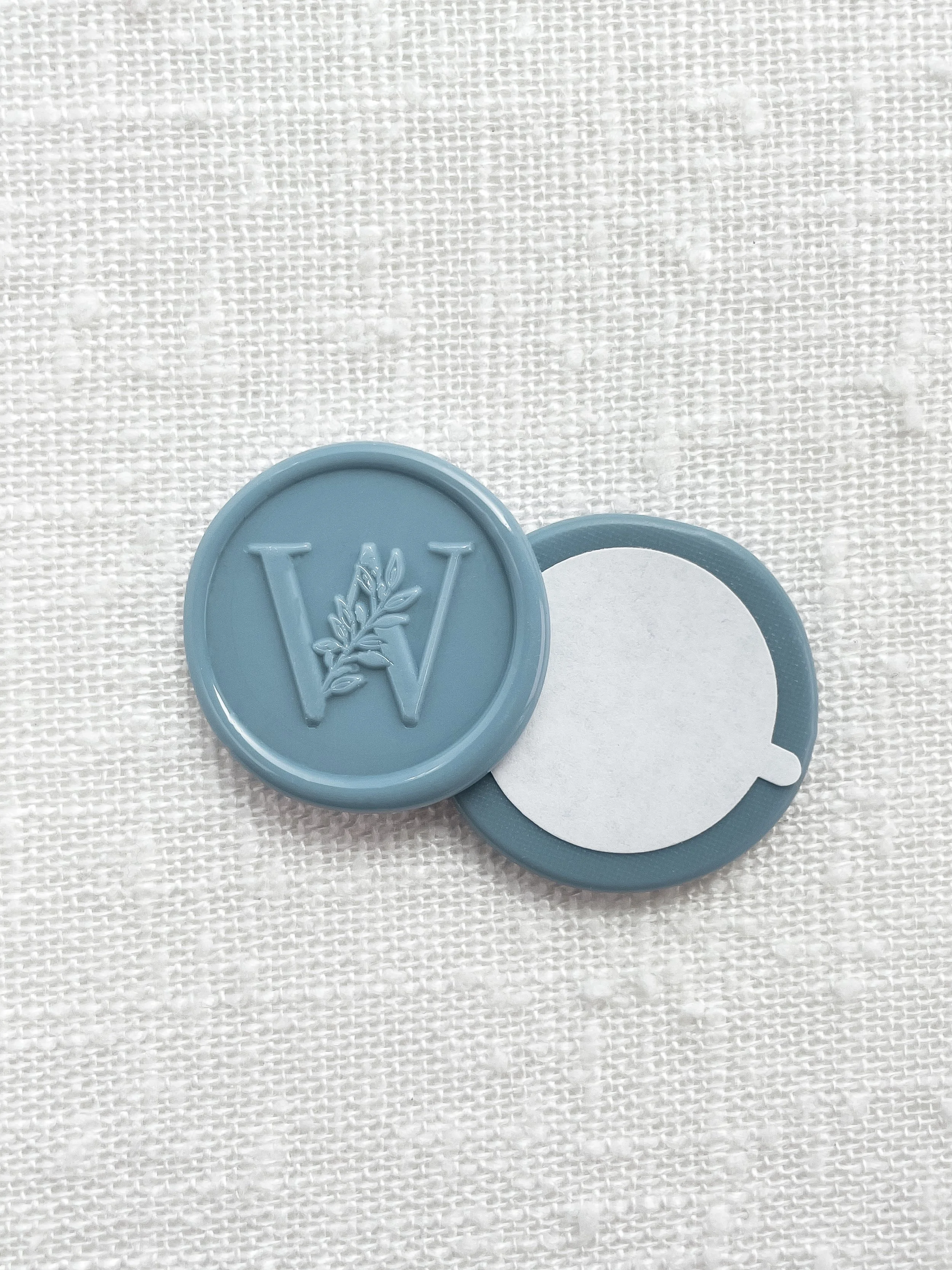 Greenery Alphabet Wax Seal Stickers "W"