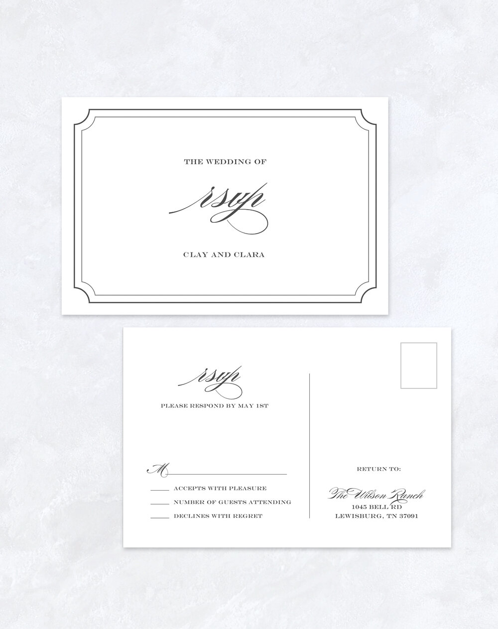 Stonehouse Collection Wedding RSVP - 50 Blank Postcards - 4 x 6