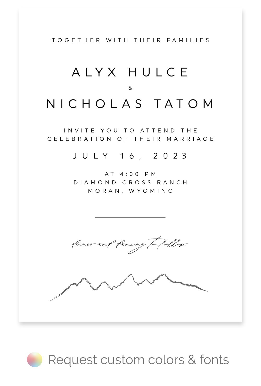 Rileys & Co 50 Pack Wedding Invitation Cards with Envelopes and