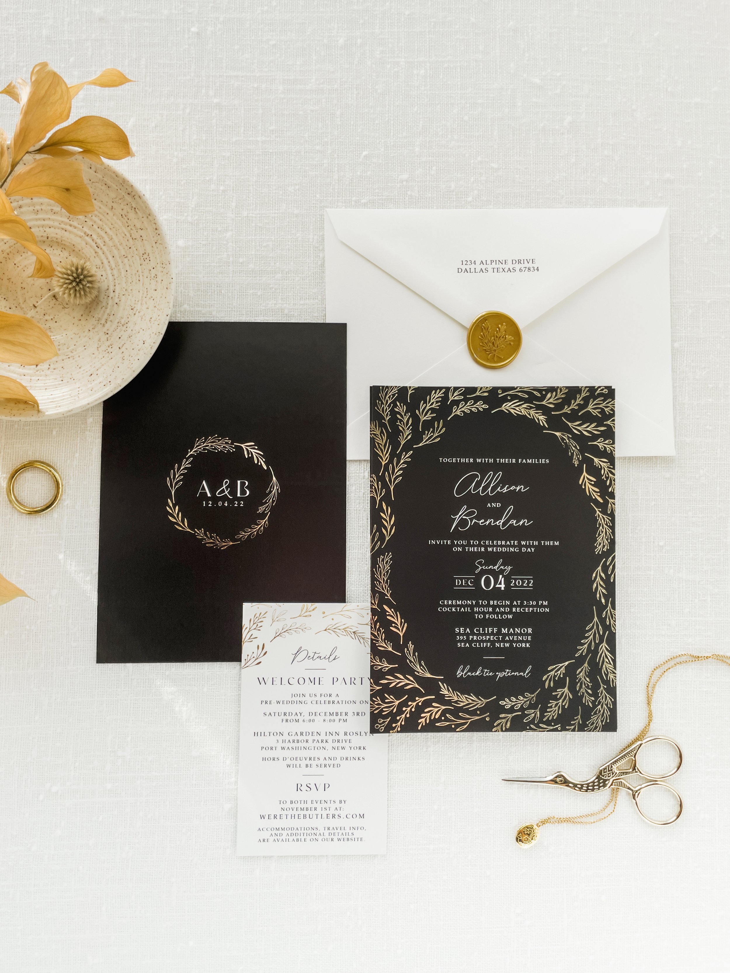 Anthology Print Wedding Invitations - Gold Foil wedding invitations - Letterpress wedding invitations - custom wedding invitation suite - wedding invitation with photo51.jpg