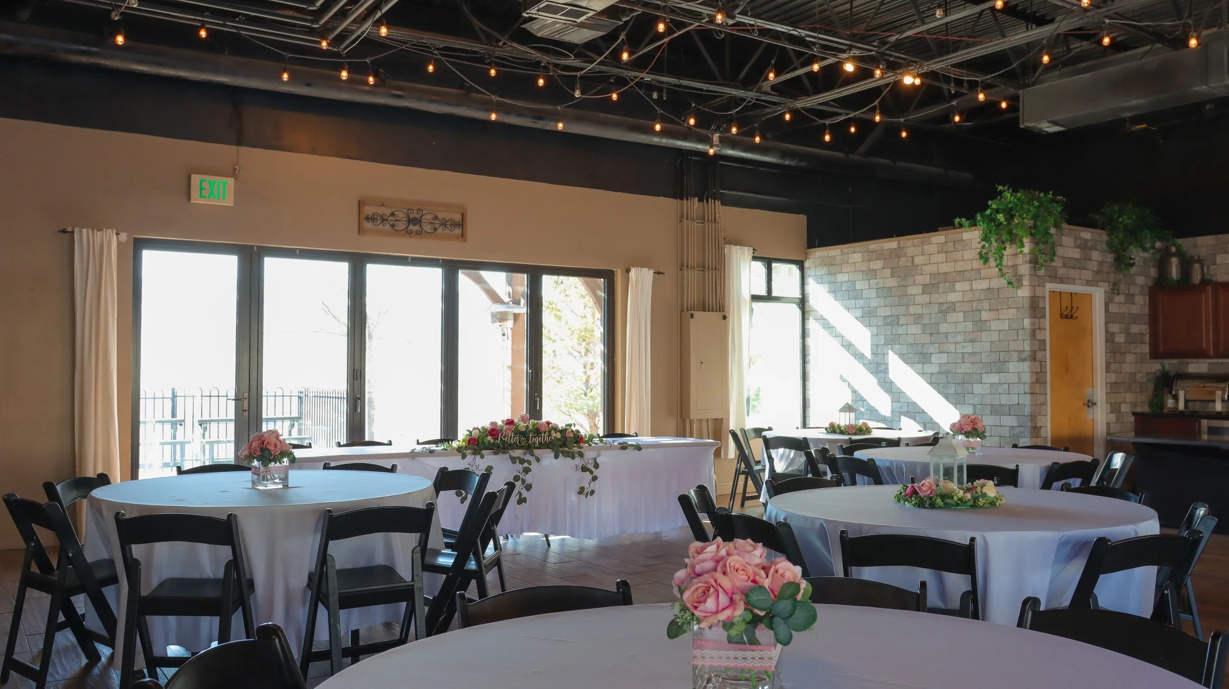 Wedding reception at Canyon Peak Weddings & Events in Draper, Utah with mountain and valley views and modern event space.