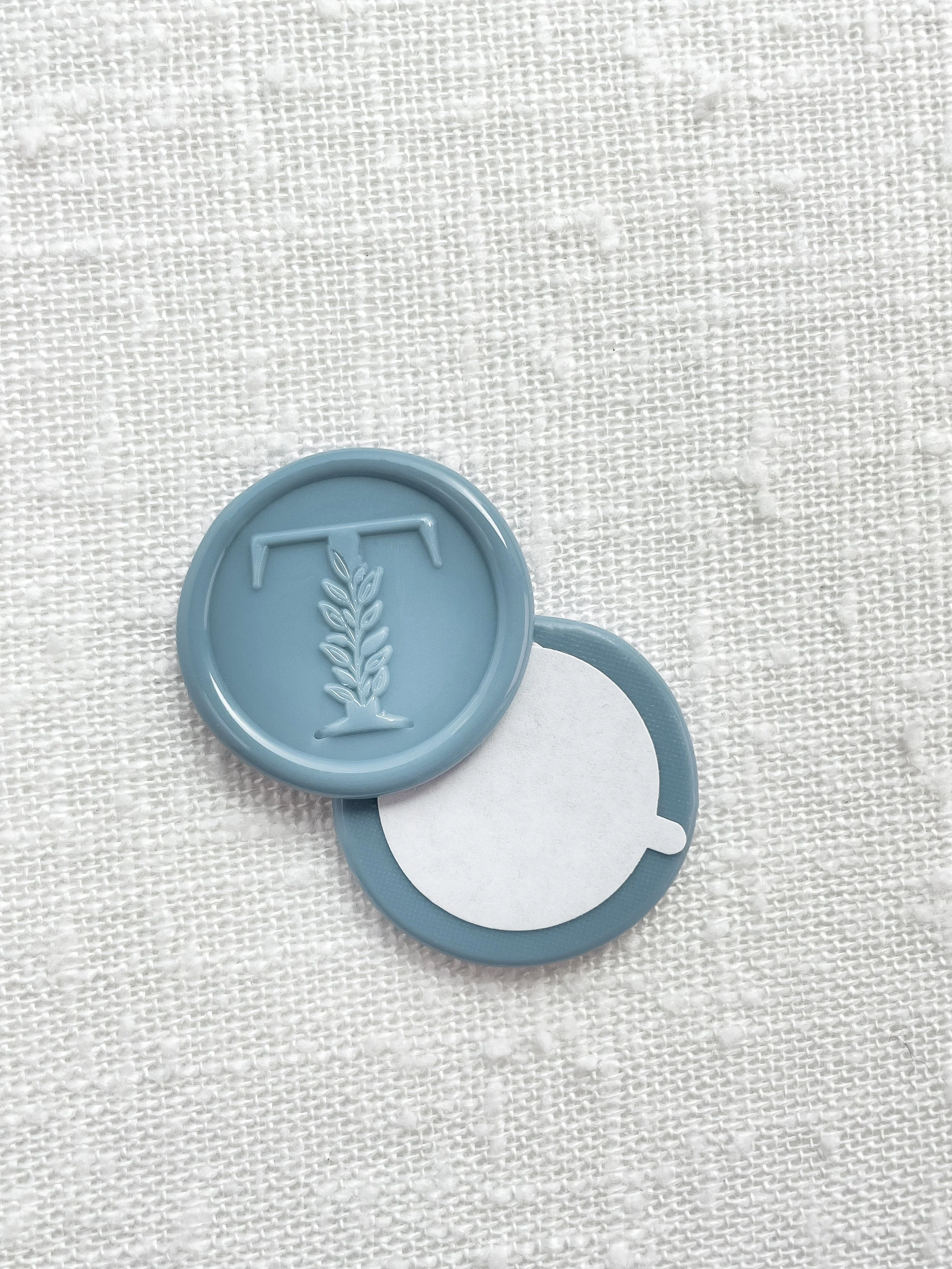 Greenery Alphabet Wax Seal Stickers "T"