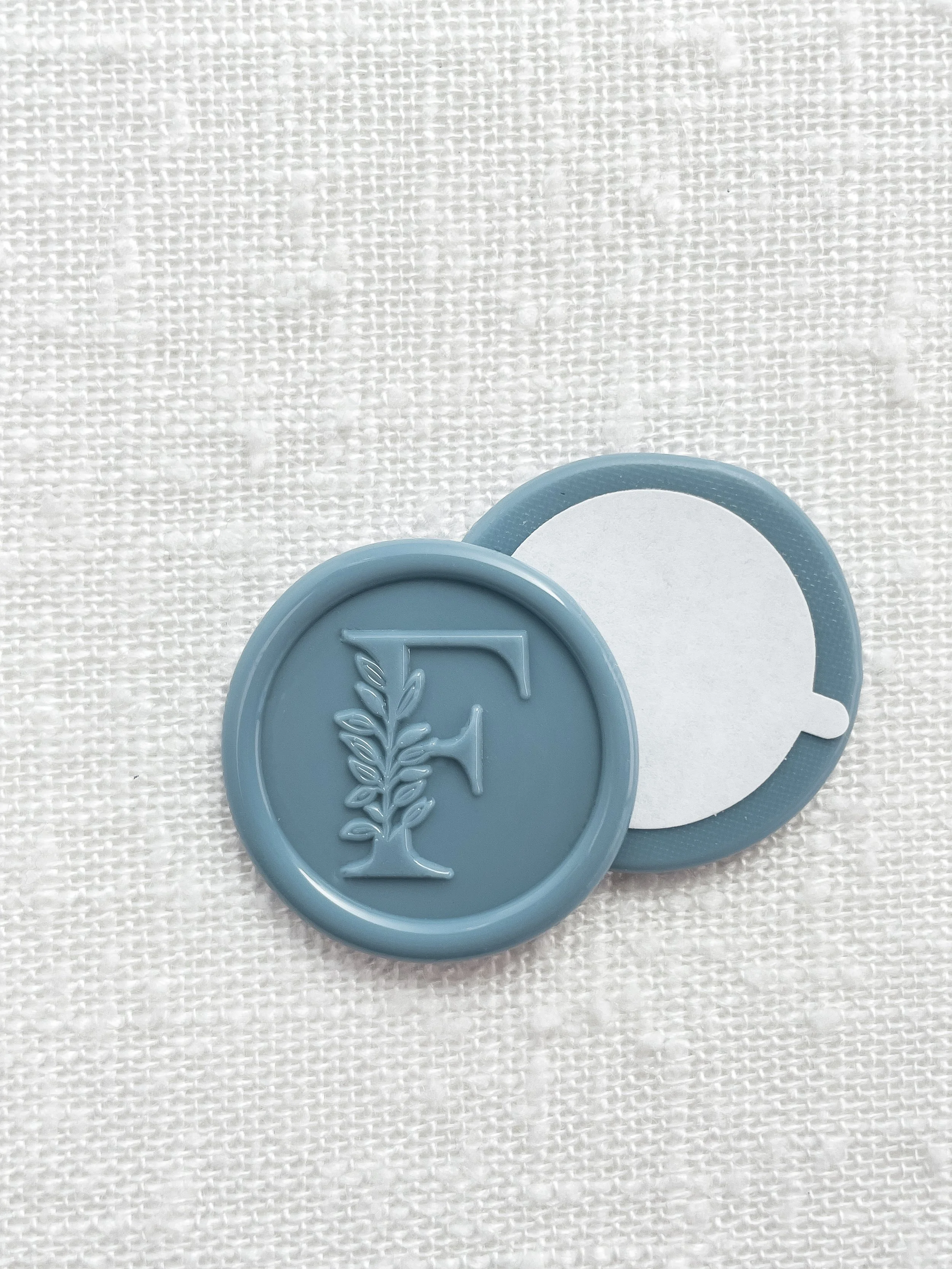 Greenery Alphabet Wax Seal Stickers "F"