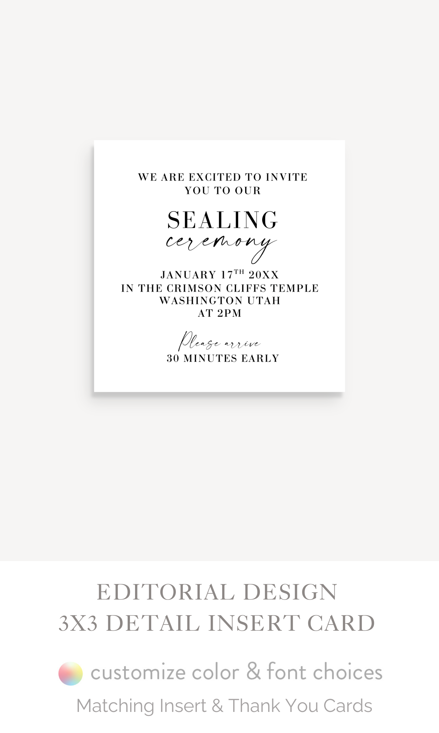 The "Editorial Design" : 3x3 Detail Insert Cards