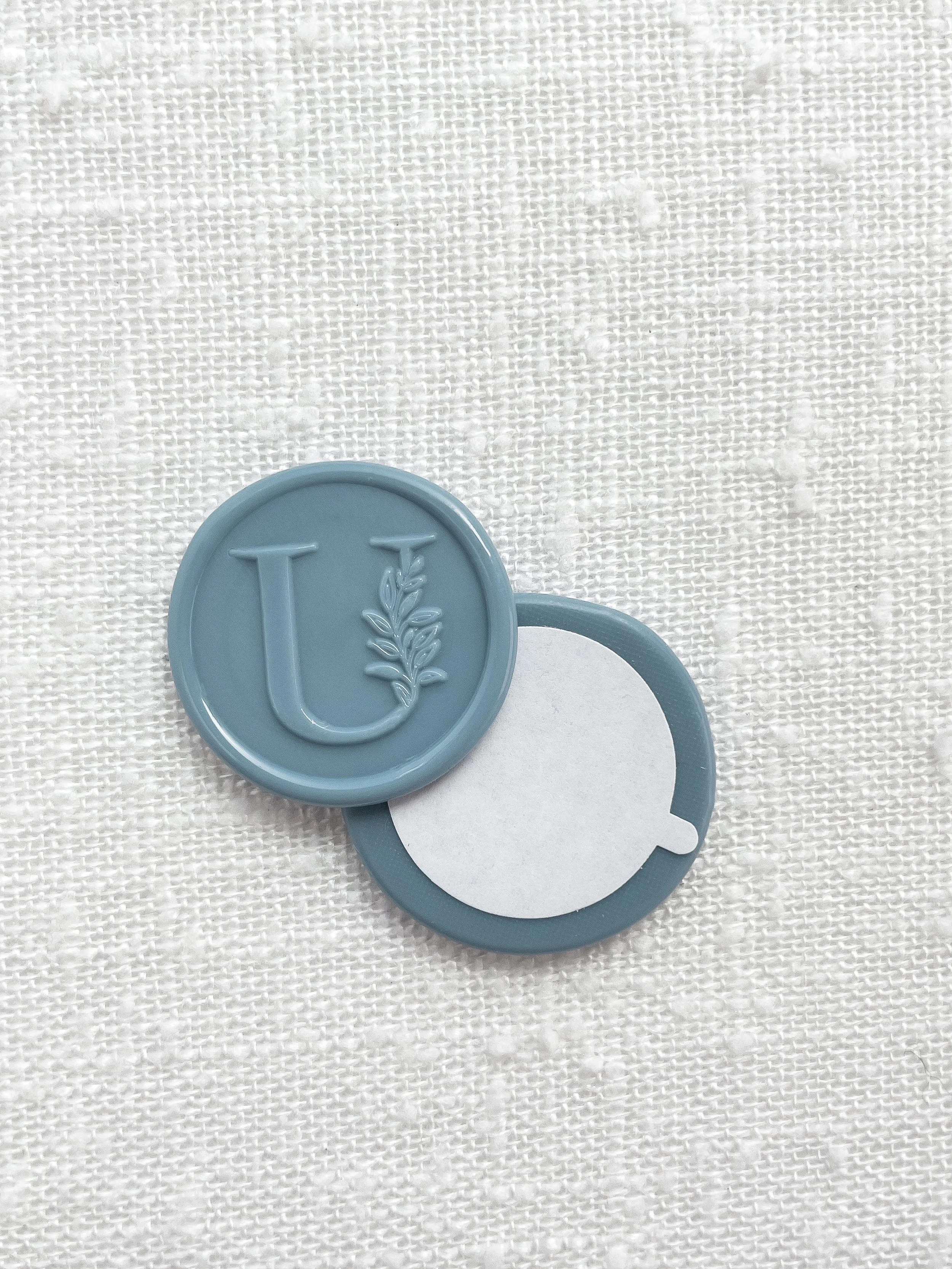 Greenery Alphabet Wax Seal Stickers "U"