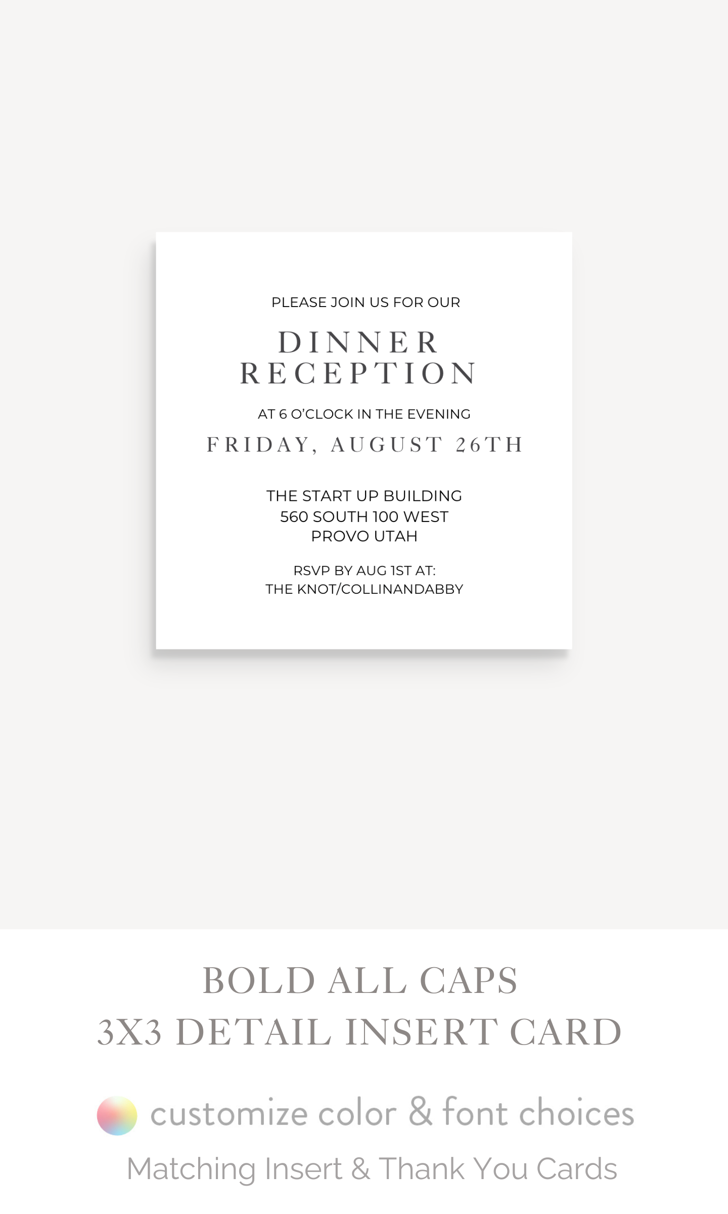 The "Bold All Caps" : 3x3 Detail Insert Cards