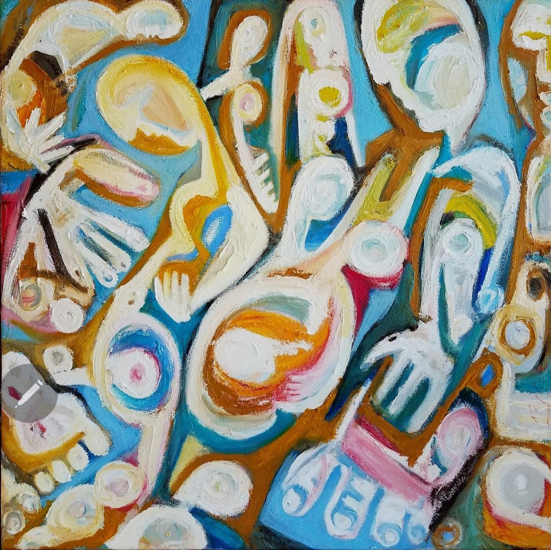 Tanned, Rested and Ready to Go 24x24in Oil on Canvas $2700