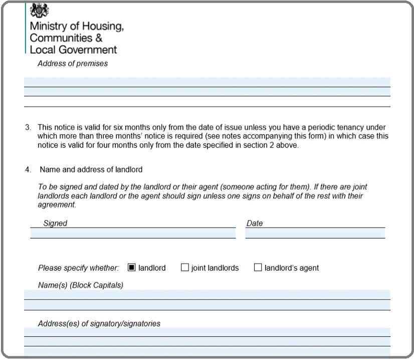 Section 21 Notice Template Document For Landlords End Your Tenancy