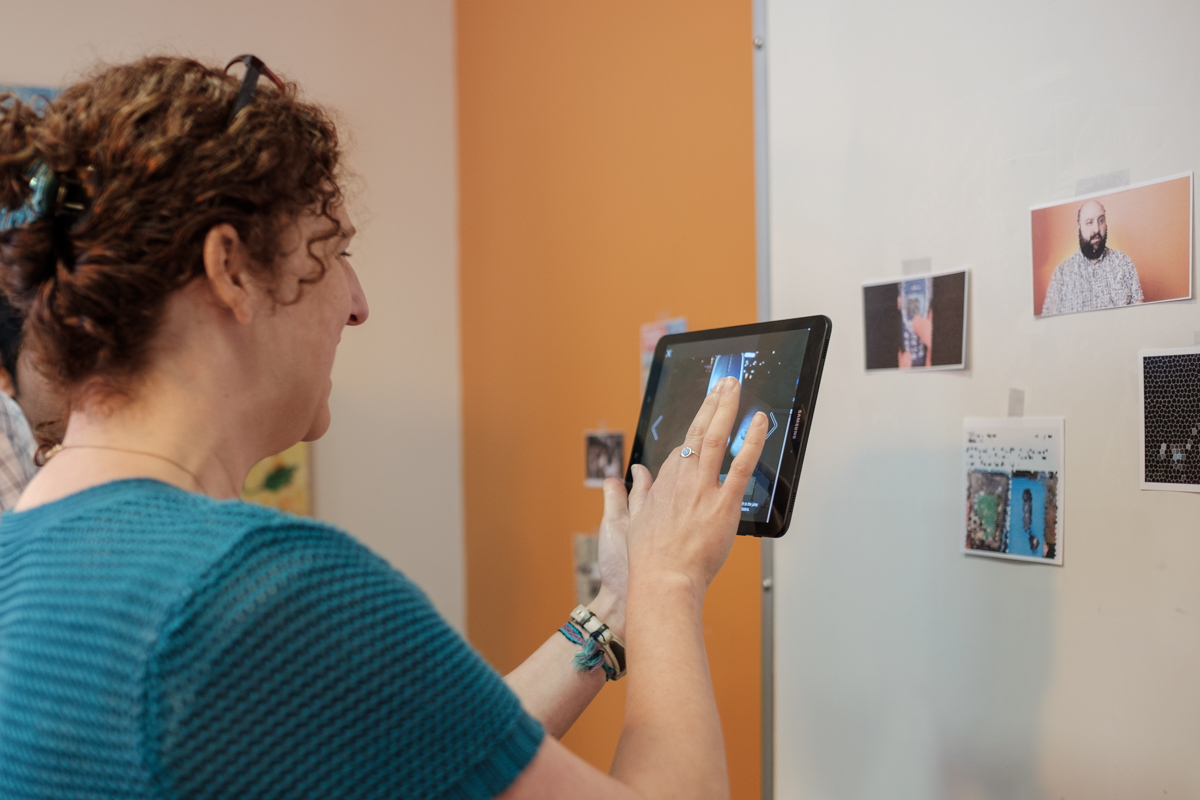 Our client testing out a prototype