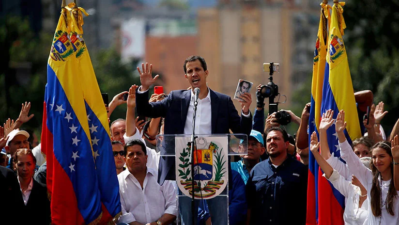 Juan Guaidó, líder de la Asamblea Nacional de Venezuela, en autoproclamación este miércoles 23 de enero, como “presidente encargado” de Venezuela.
