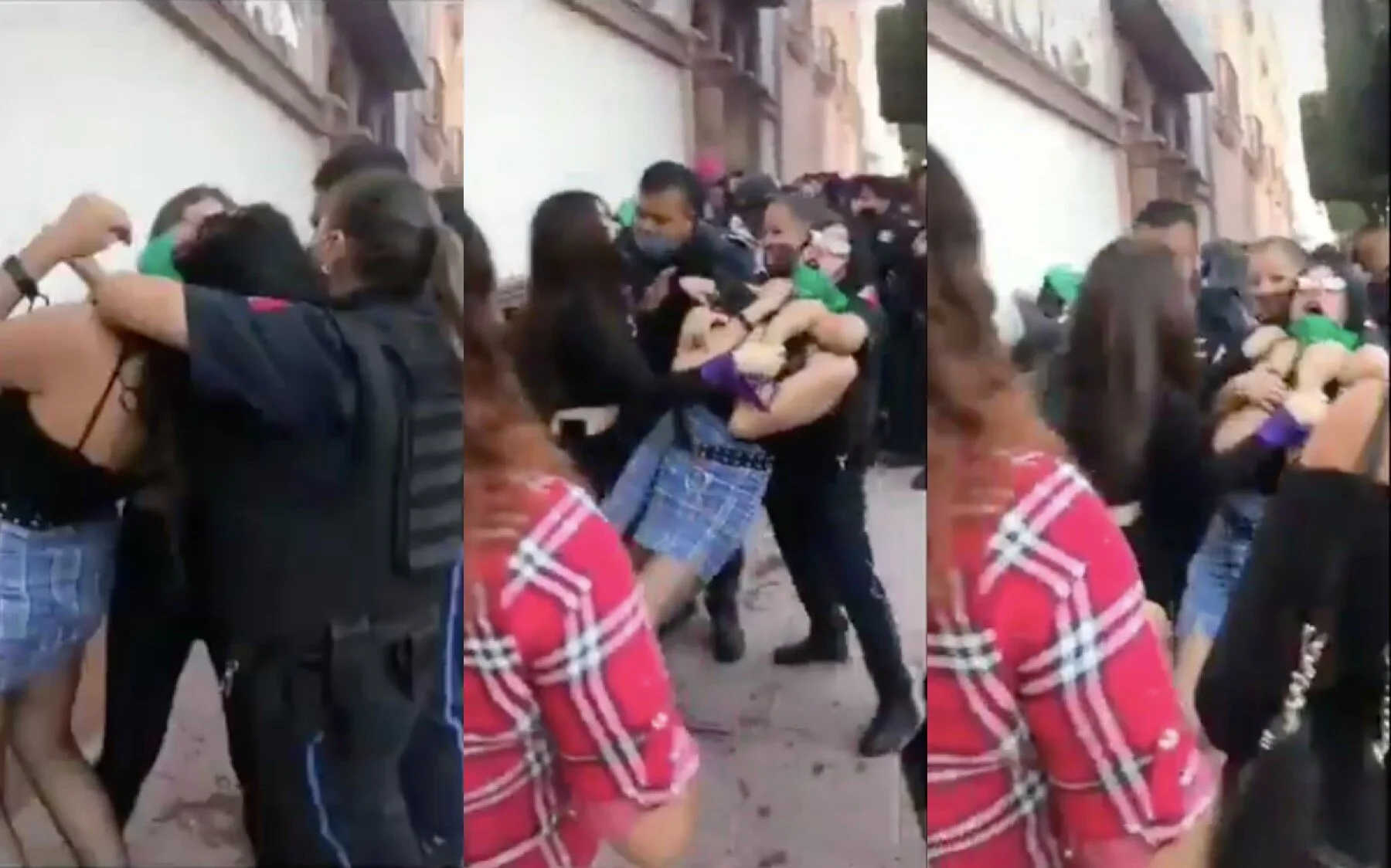 Policía de León violenta a jóvenes feministas