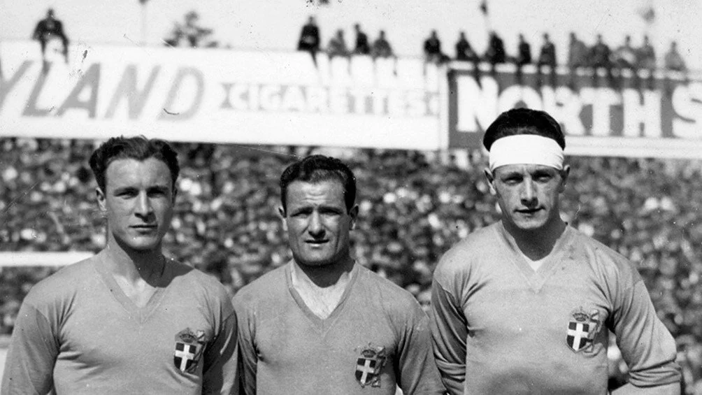 Miembros de la selección amateur de Argentina en el mundial de Italia 1934. Foto vía Télam.
