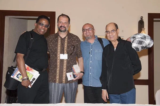 Herbie Hancock, Eugenio Toussaint, Fernando Toussaint y Enrique Neri. Foto:Fernando Aceves.