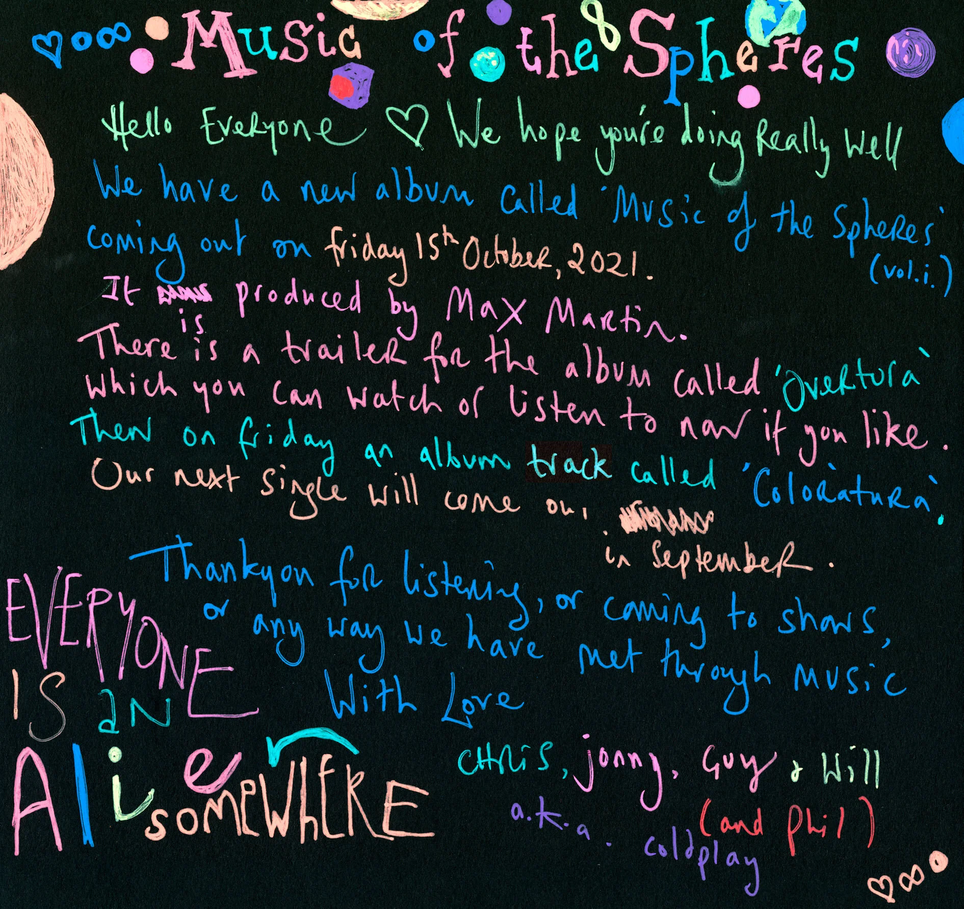 Foto: Facebook Coldplay