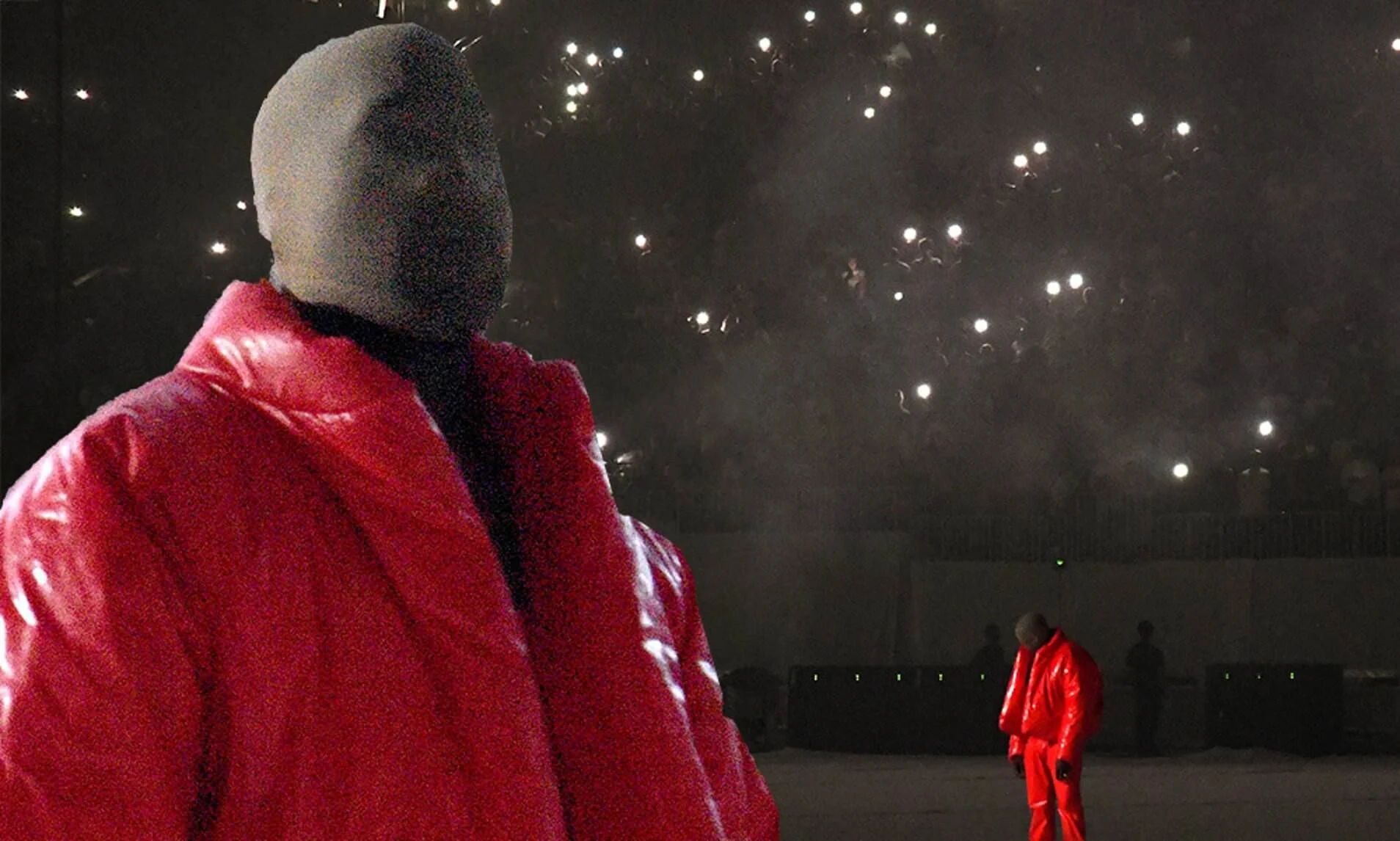 Kanye West en su más reciente show en el Estadio Mercedes Benz. Foto: @raptvcom