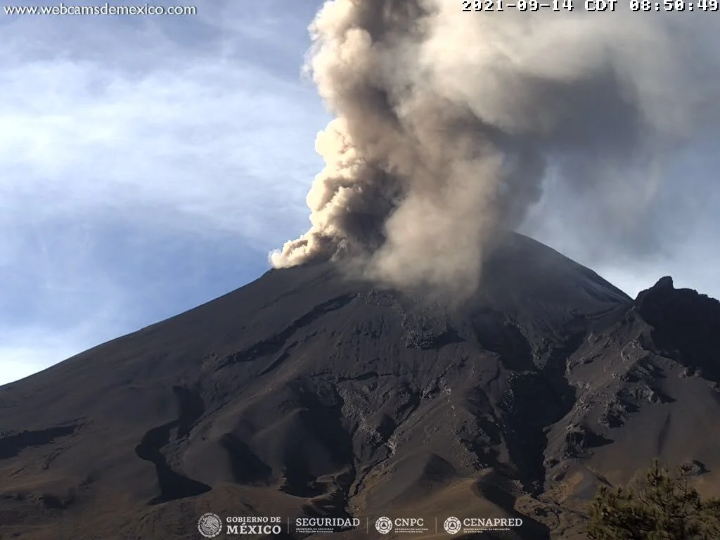Explosiones en Popocatépetl: Fase amarilla