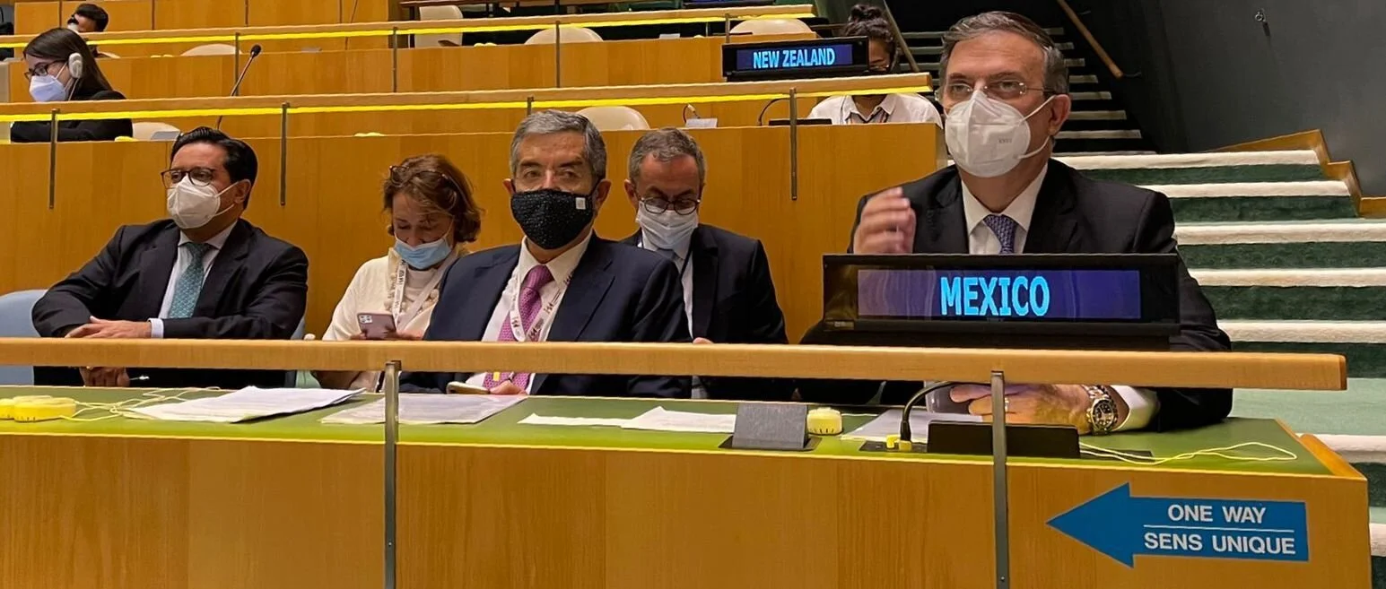 COVID-19, crisis migratoria y cambio climático: temas de Ebrard en Asamblea de la ONU