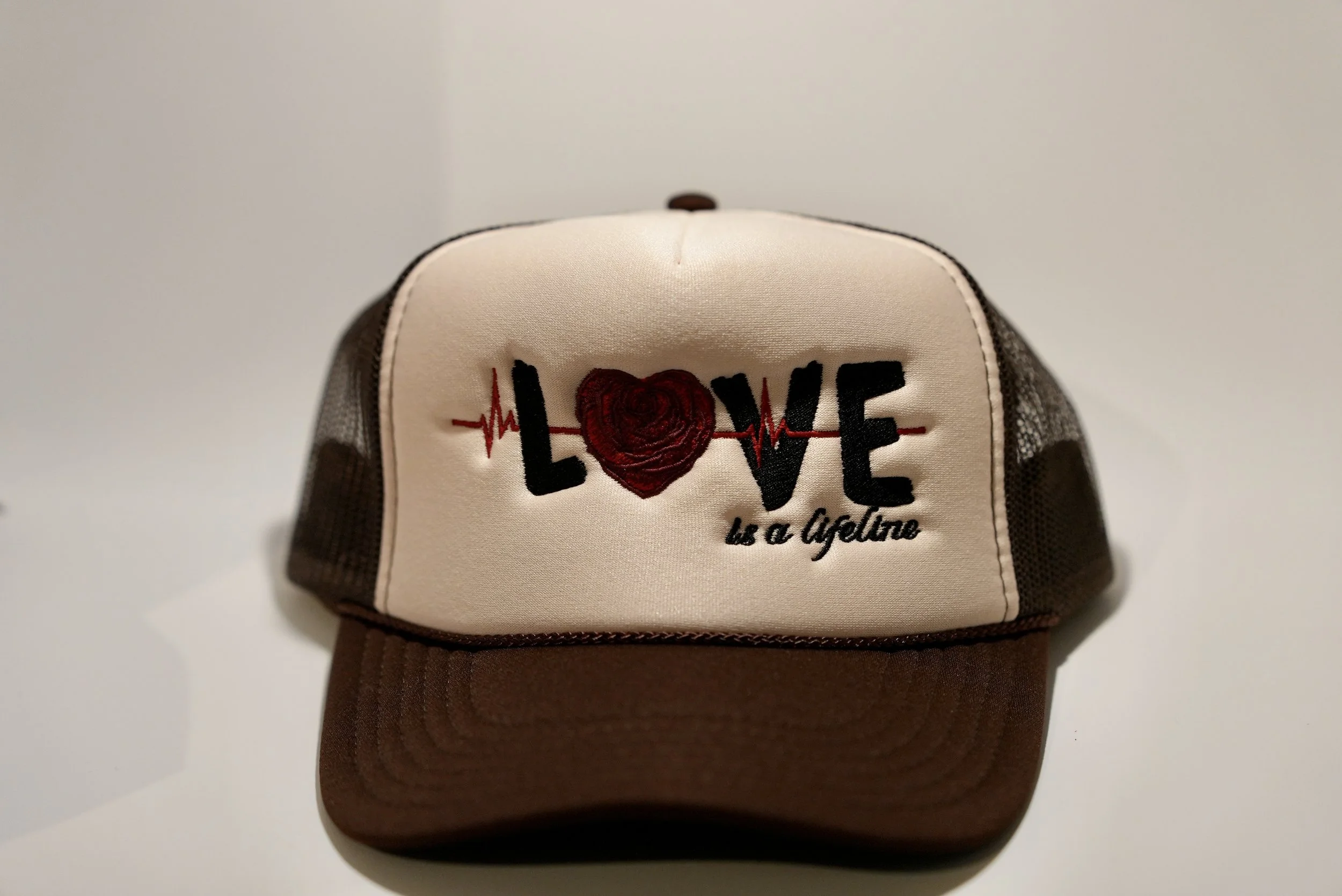 Love is a Lifeline Snapback Mesh Brown/Cream