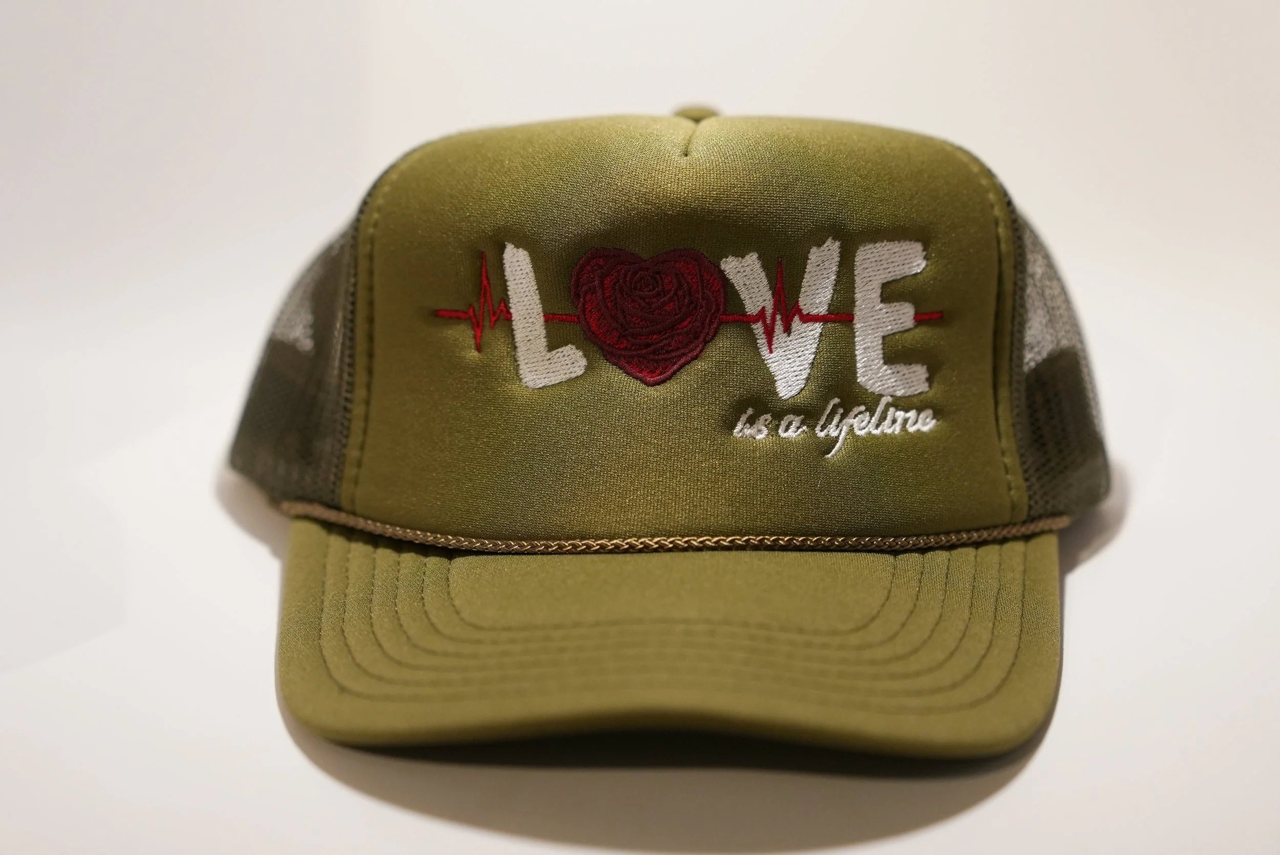 Love is a Lifeline Mesh Olive Green