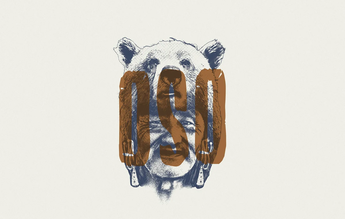 Ilustración para cerveza negra Oso Sweet Stout