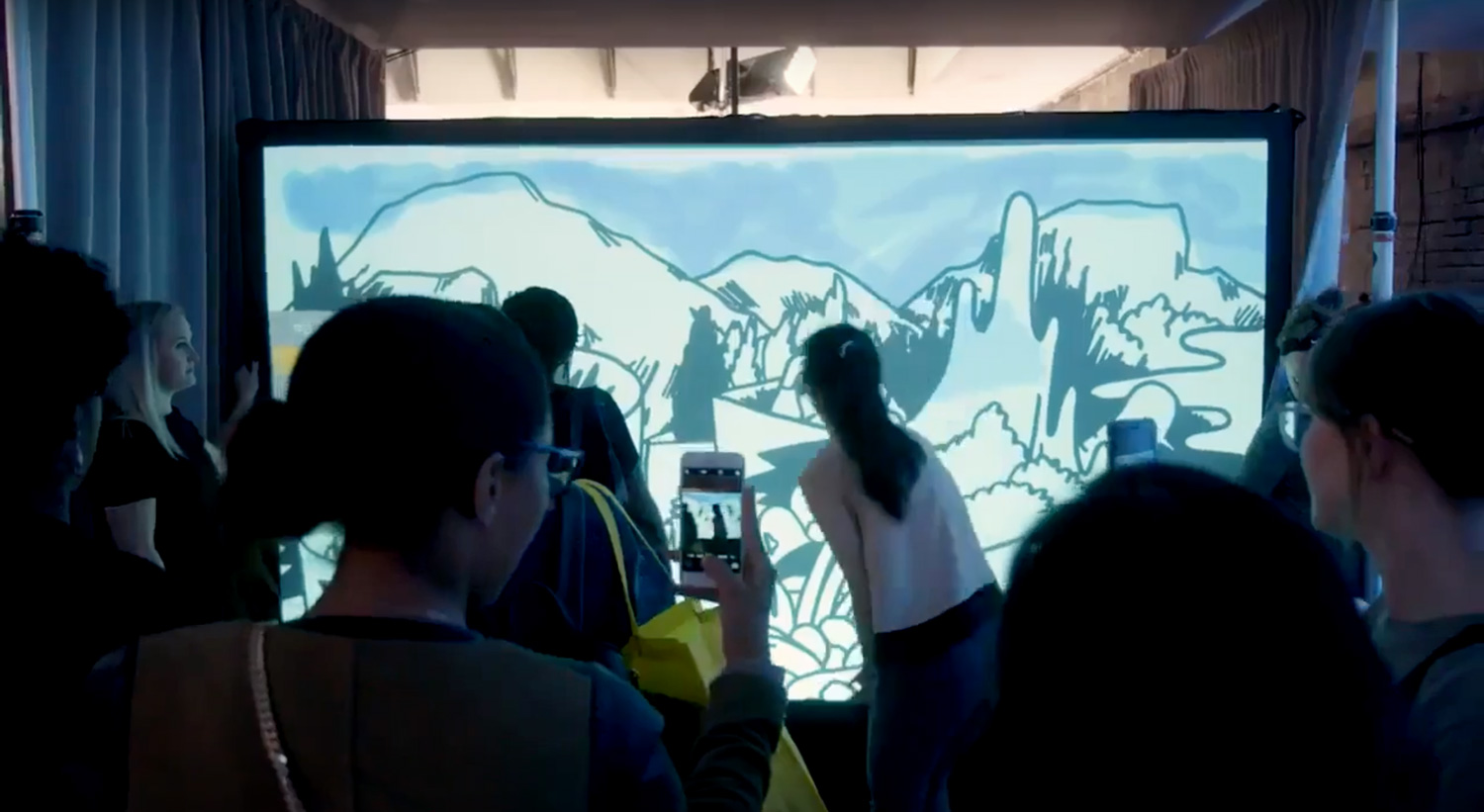Guests using our Digital Graffiti Wall