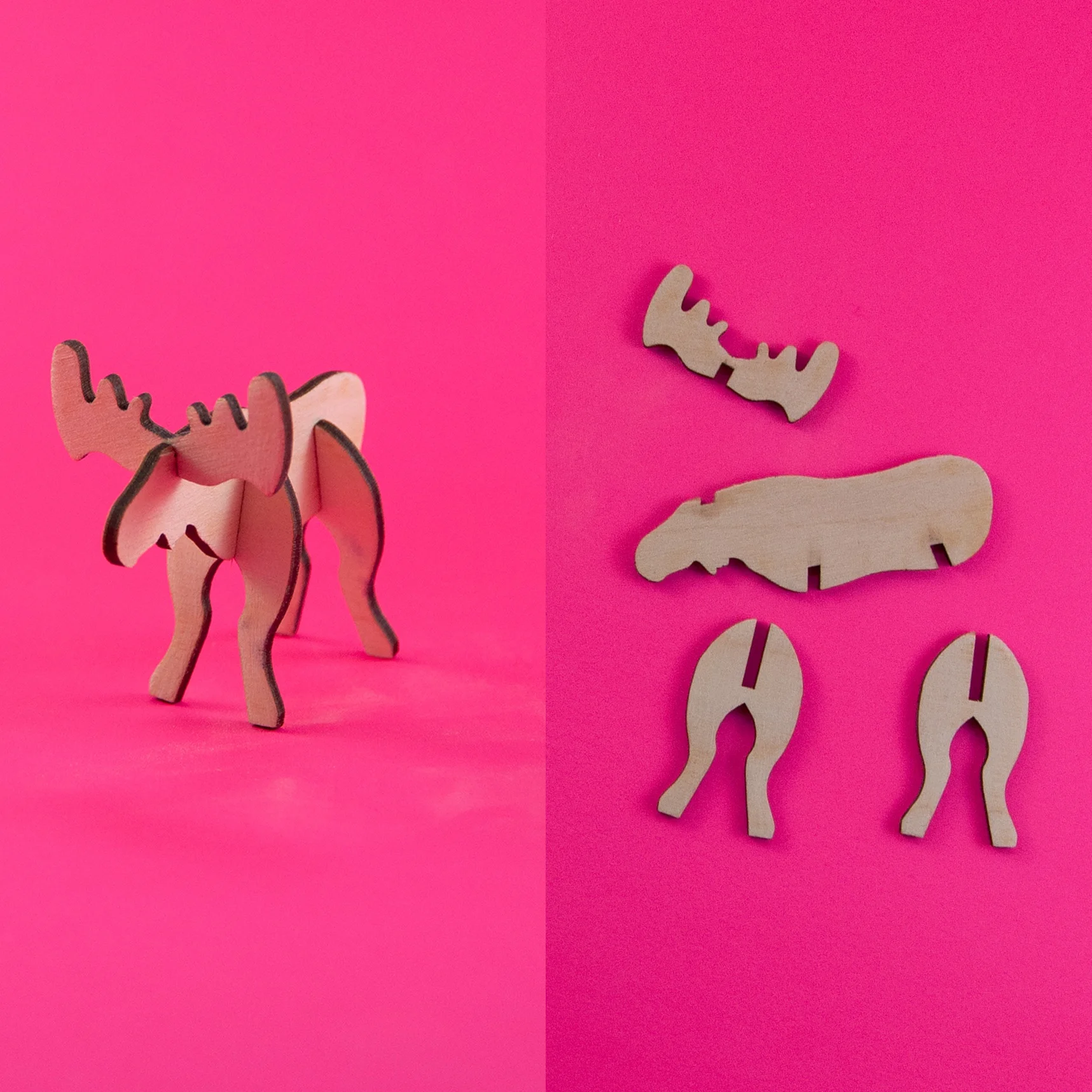 Laser cut buildable moose