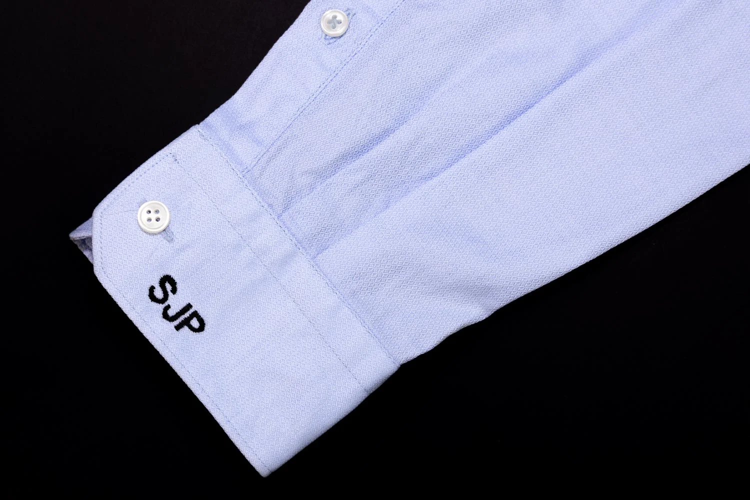Embroidered dress shirt cuff
