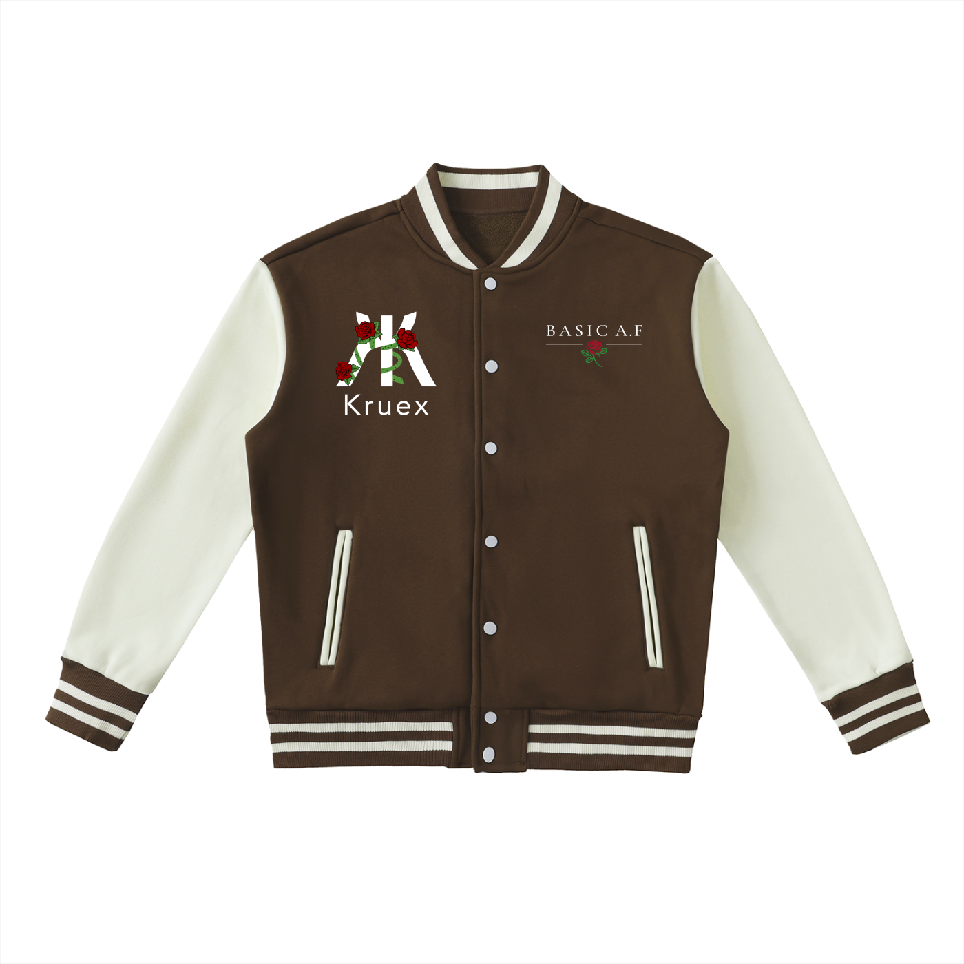 Two-Tone Fleeced Varsity Jacket